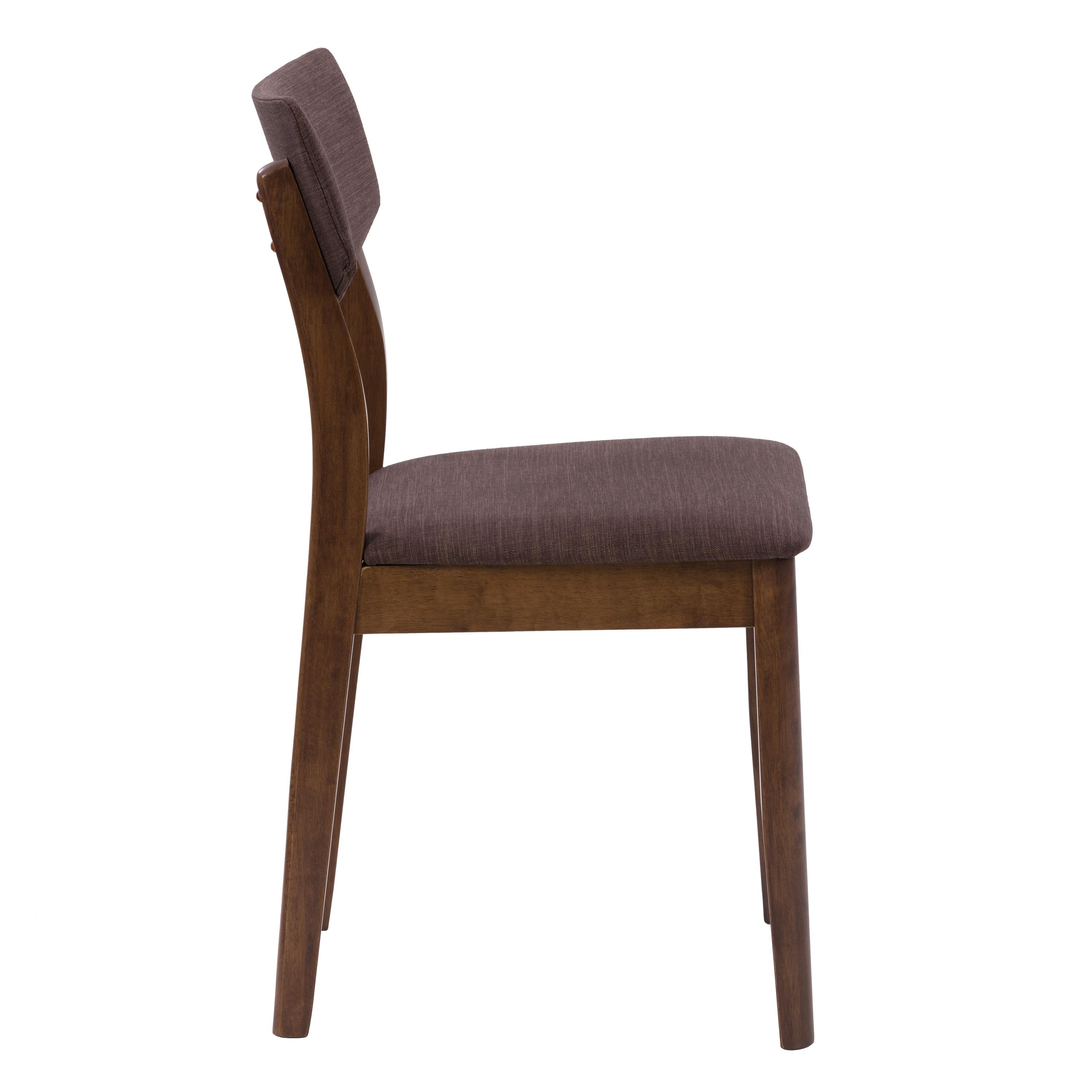 Set of 2 Branson Wood Dining Chairs Walnut Stain - CorLiving