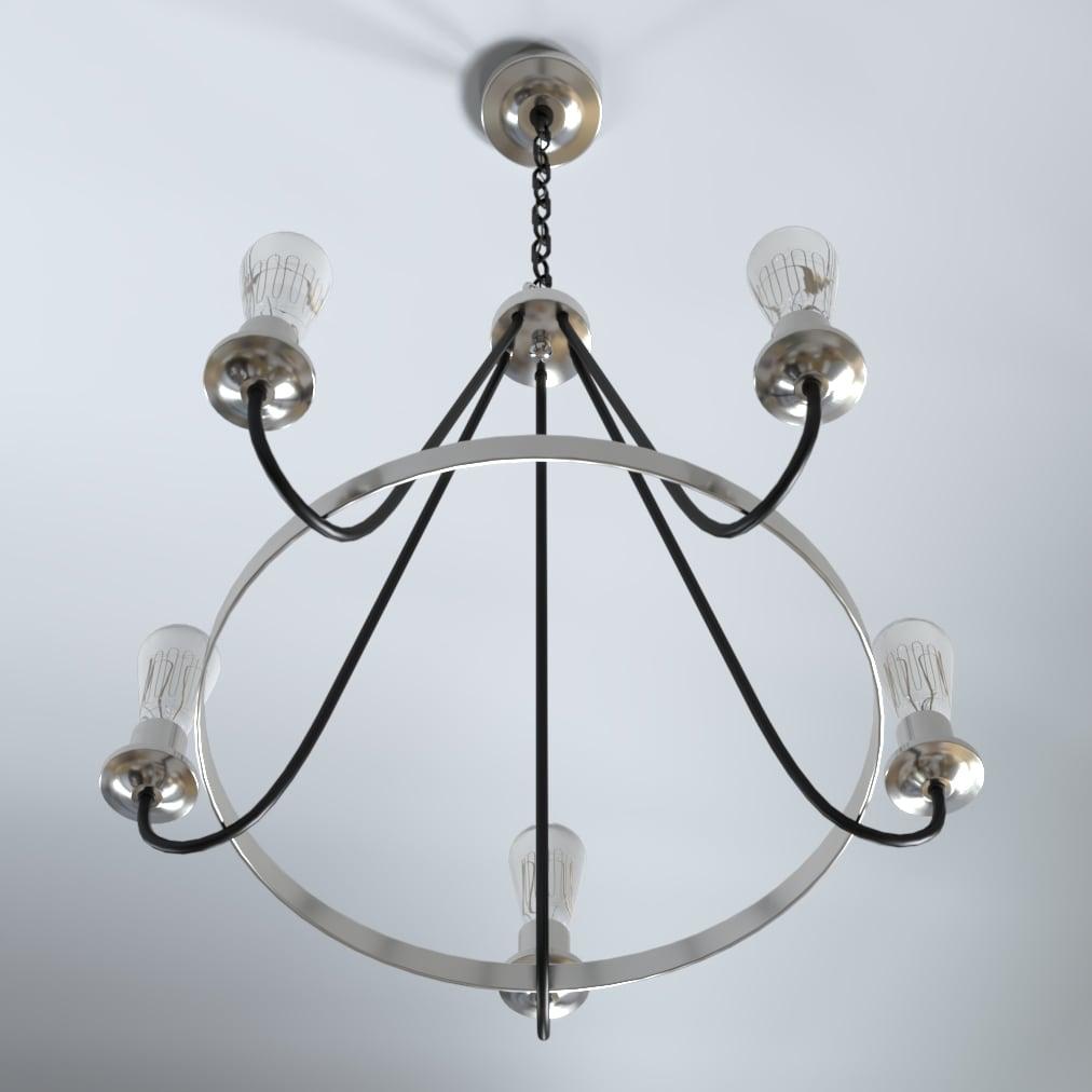 Craftmade Lighting Randolph 5 - Light Chandelier in  Flat Black/Brushed Polished Nickel