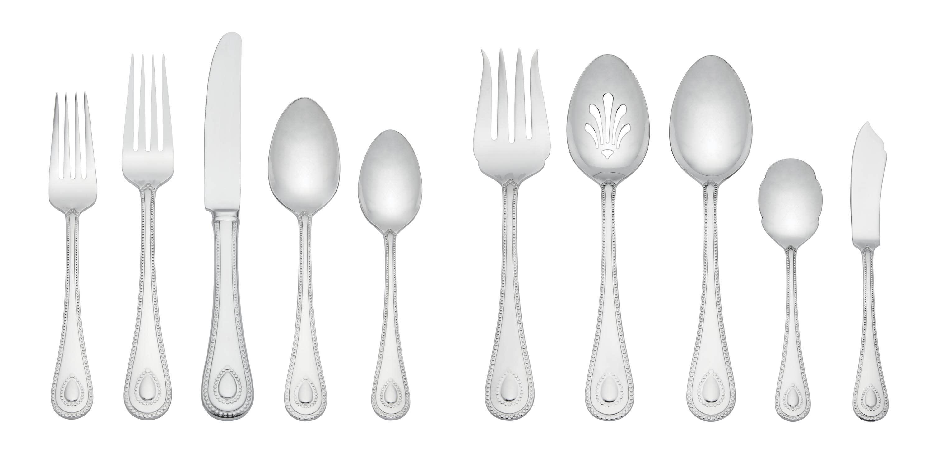 Lenox 65-Piece French Perle Flatware Set, Silver - 829739