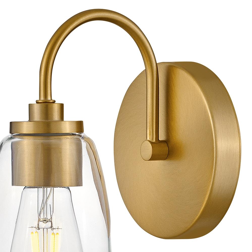 Lark Vera Single Light Bath Vanity Wall Sconce with Clear Bell-Shaped Glass | Wayfair