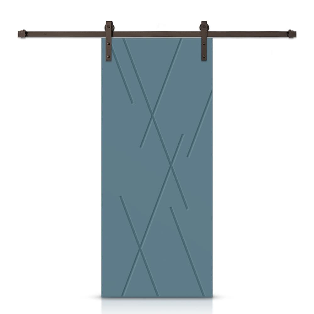 Calhome Paneled Manufactured Wood Painted Barn Door