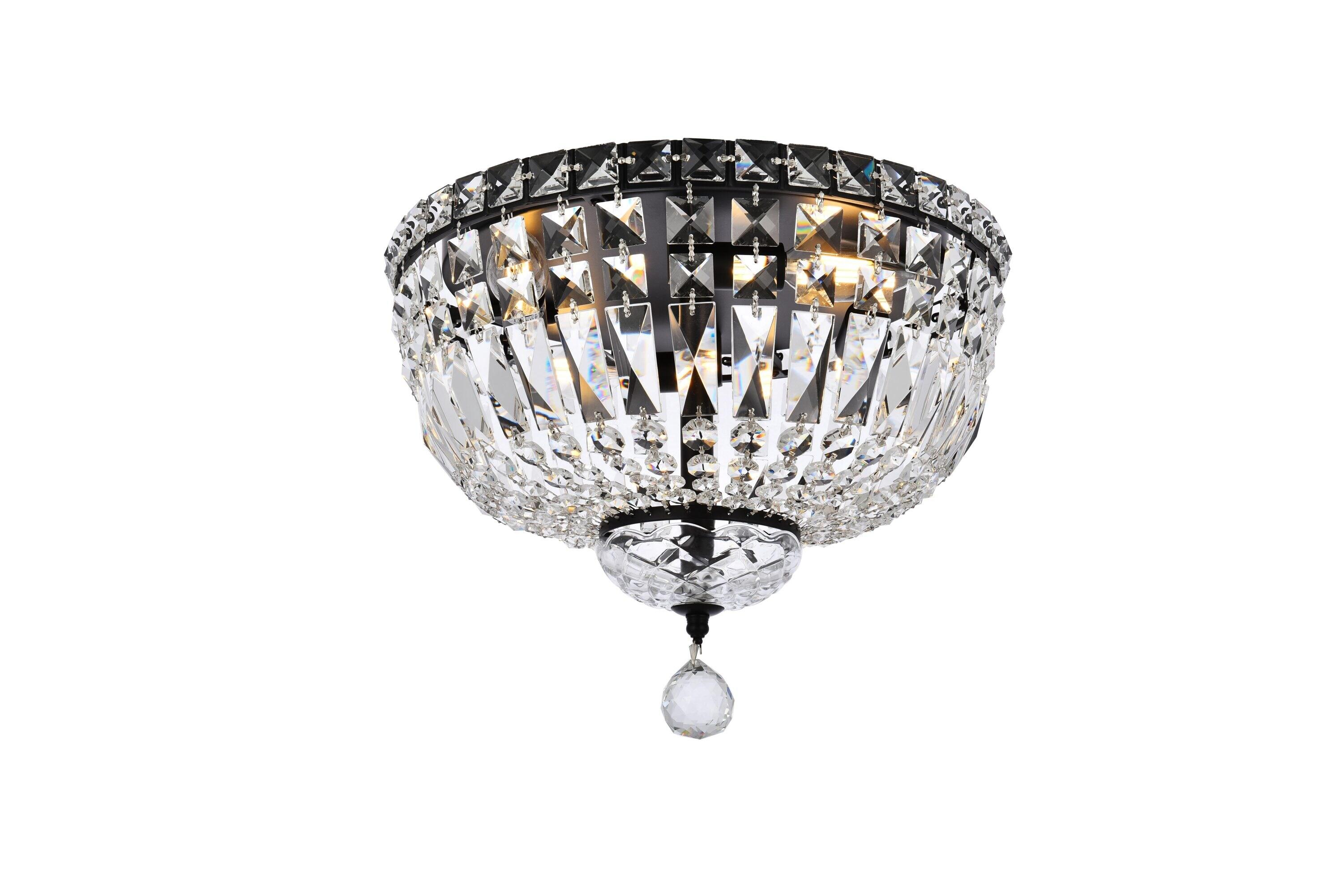 Elegant Lighting Tranquil 14 inch black flush mount