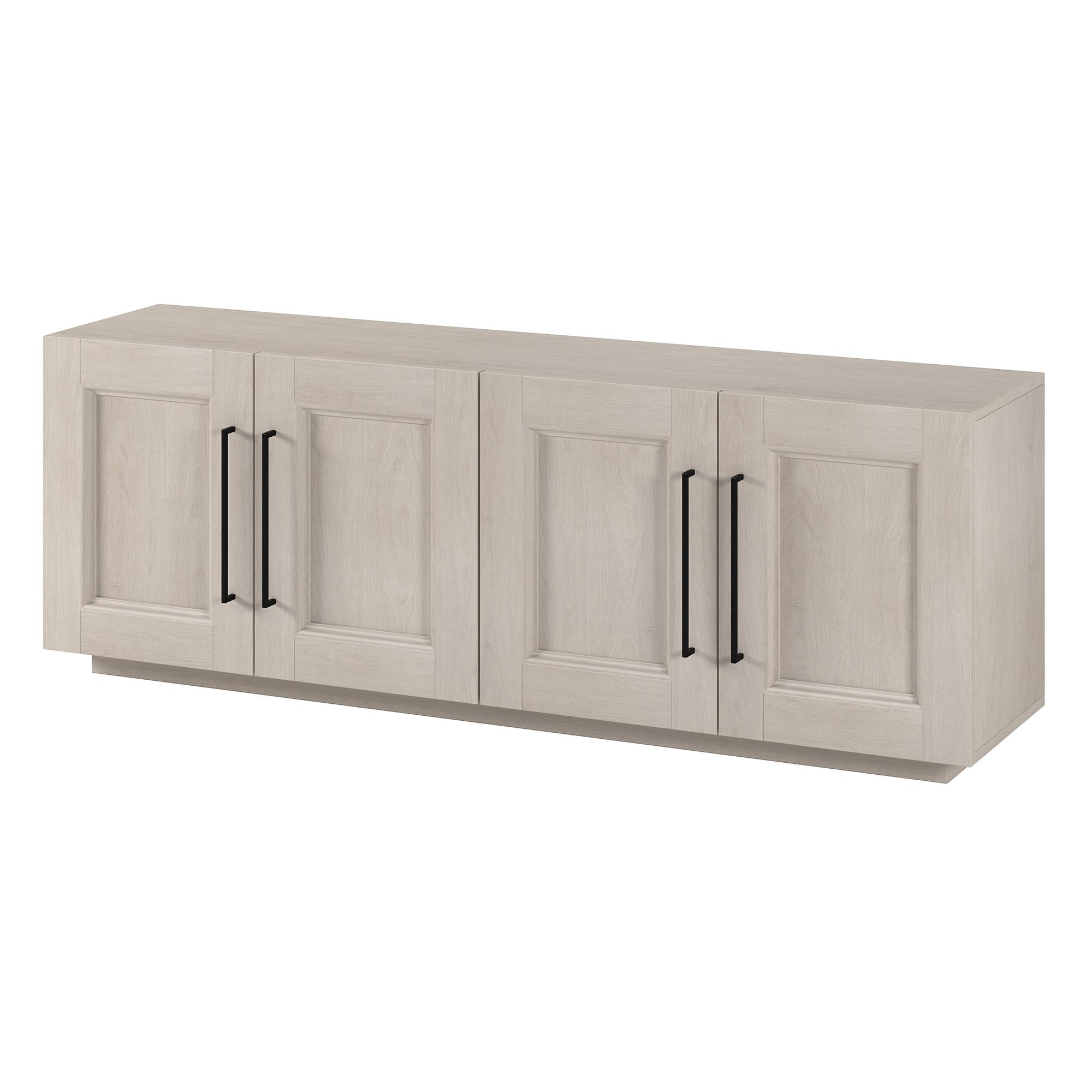 Evelyn&Zoe Easy Assemble Television Stand, Wood White, 15.50 x 68.00 x 24.00 Inches, 102.55 lb