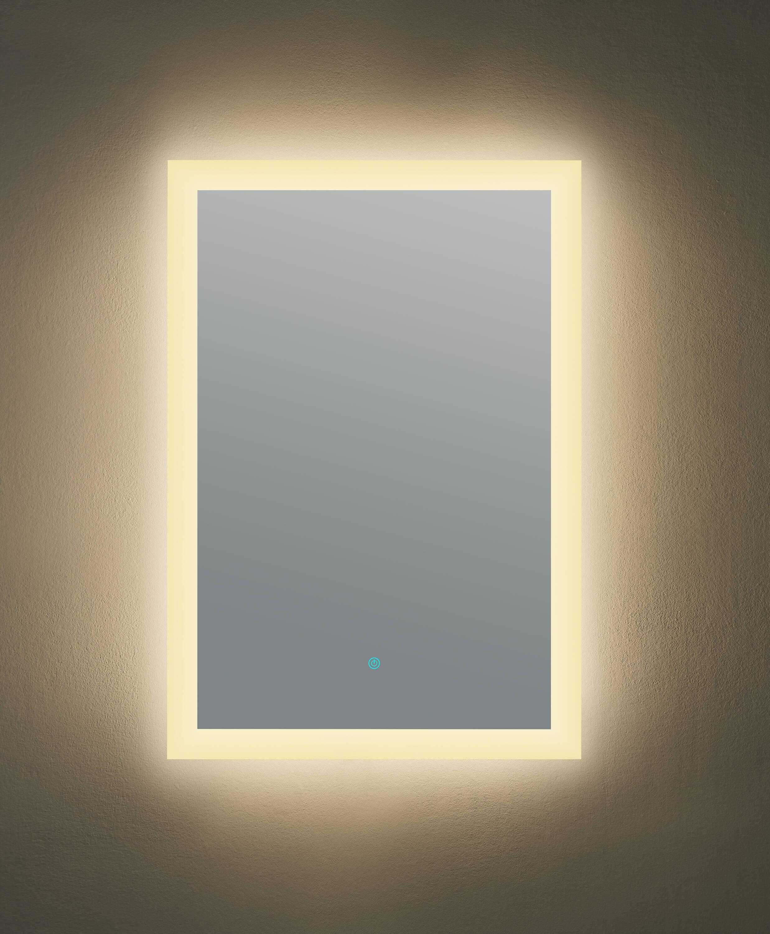 ANZZI Olympus Frameless LED Bathroom Mirror in Silver | 36 in. H x 24 in. W