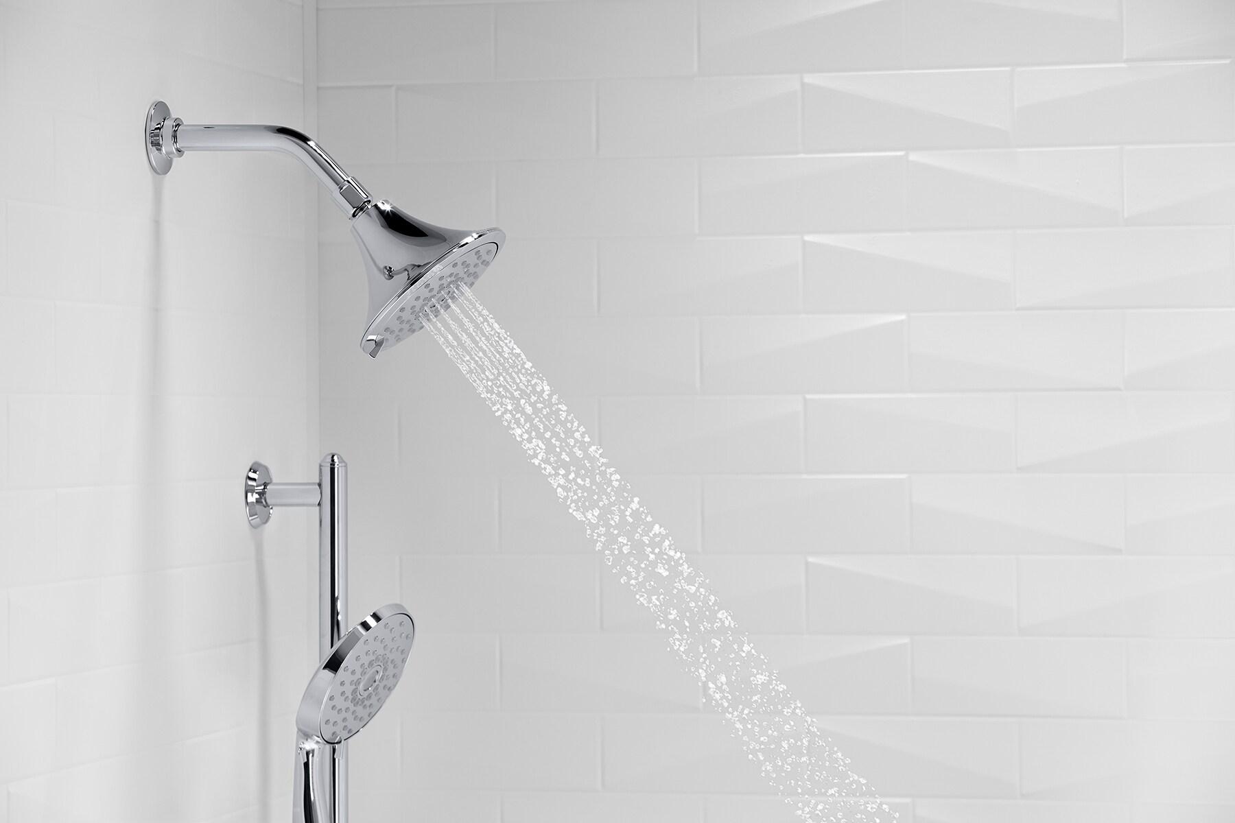 Forte 2.5 gpm Multifunction Wall Mount Showerhead, Three Spray Settings, 5.5" High Pressure Spray Head