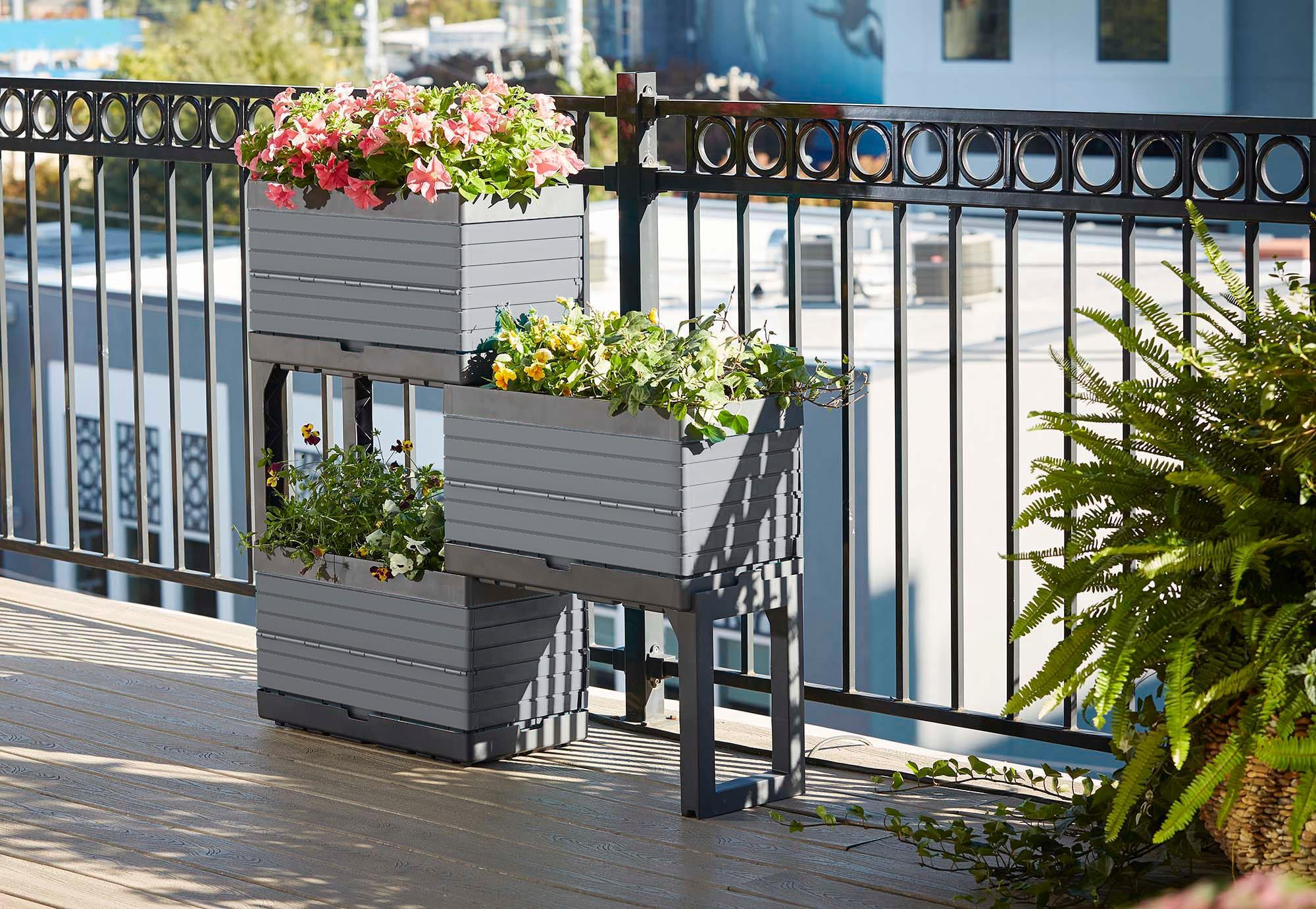 Southern Patio FlexSpace Tiered Modular Grey Raised Garden Bed Planter - Southern Patio