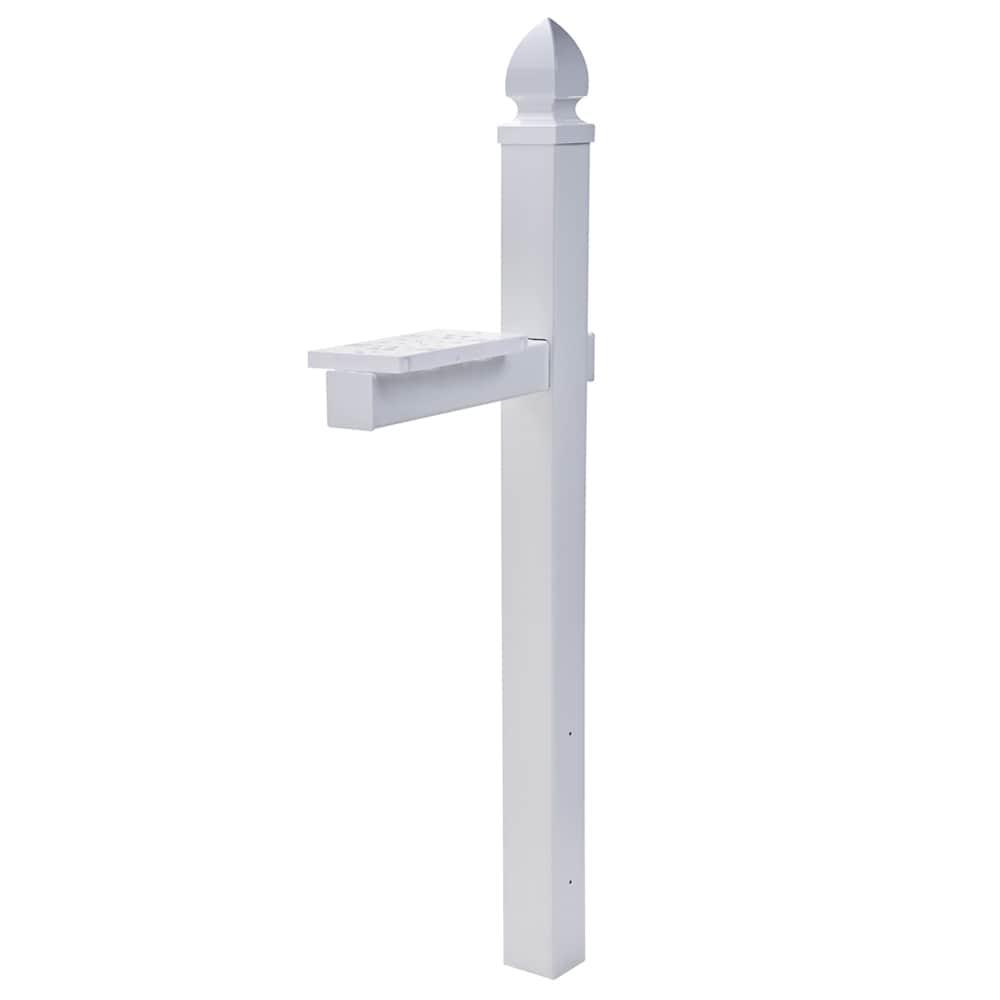 Gibraltar Mailboxes Whitley 57 in. White PVC Mailbox Post