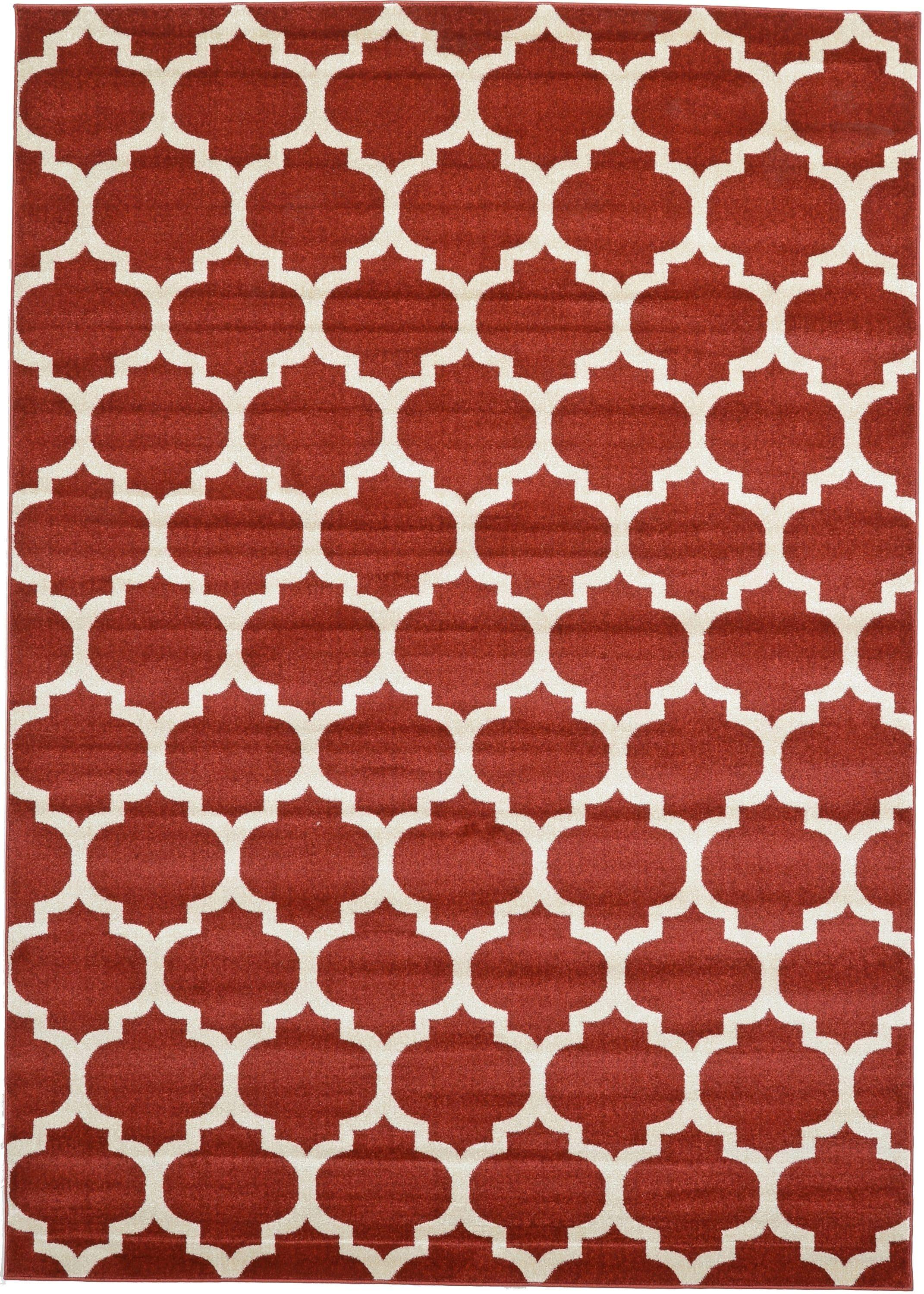 Unique Loom 7' 1 x 10' 0 Trellis Philadelphia Dark Terracotta Area Rug