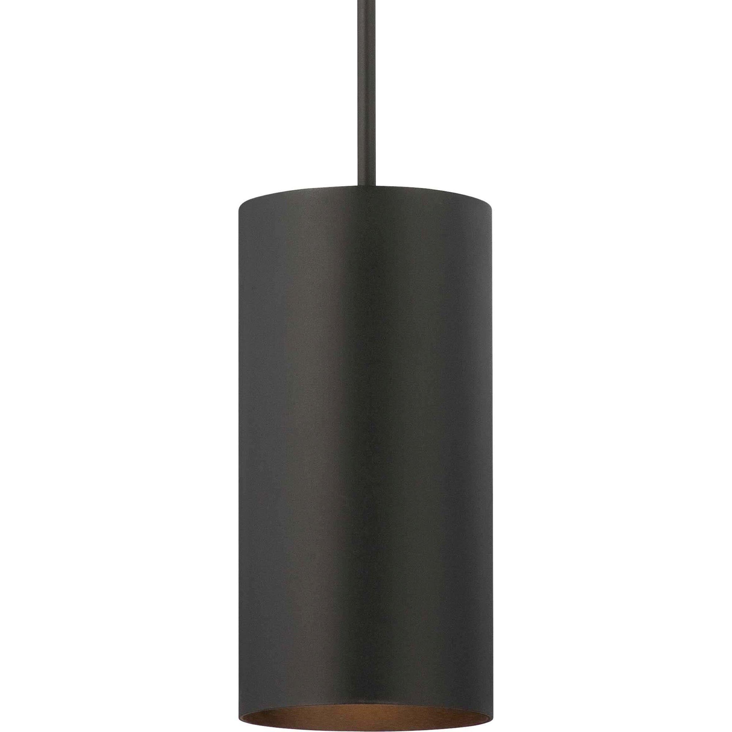 Volume Lighting  1-Light Black Outdoor Cylinder Pendant