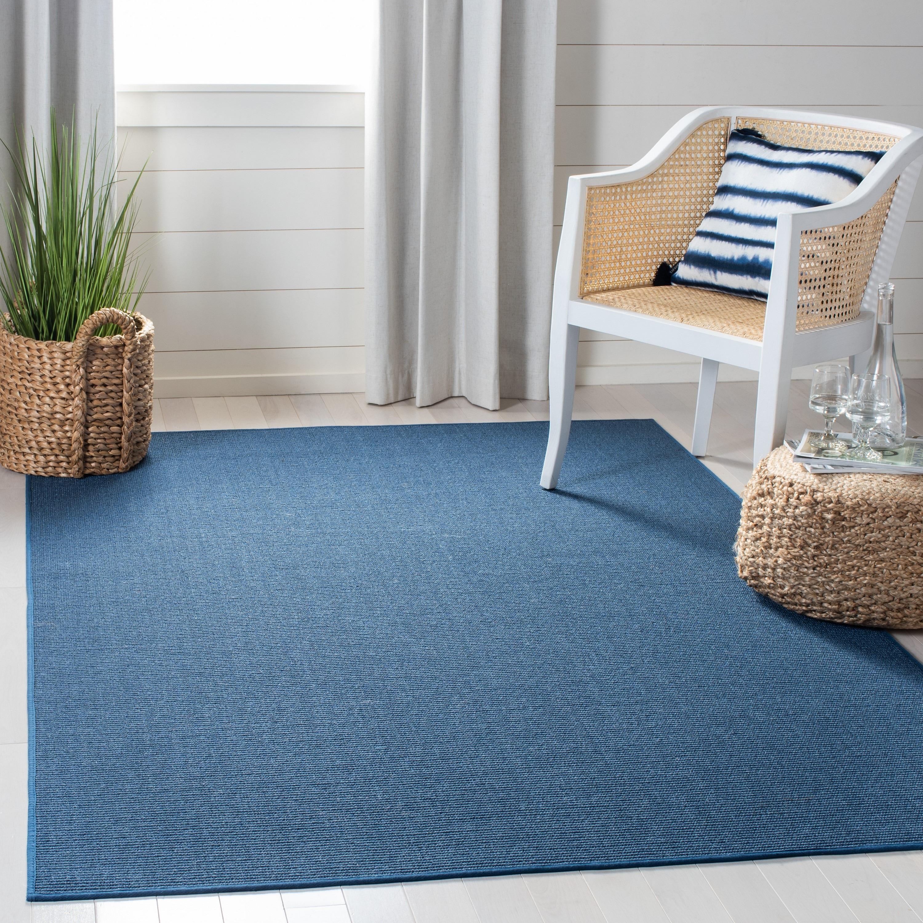 Martha Stewart Sisal/Jute Solid Color Rug in Blue