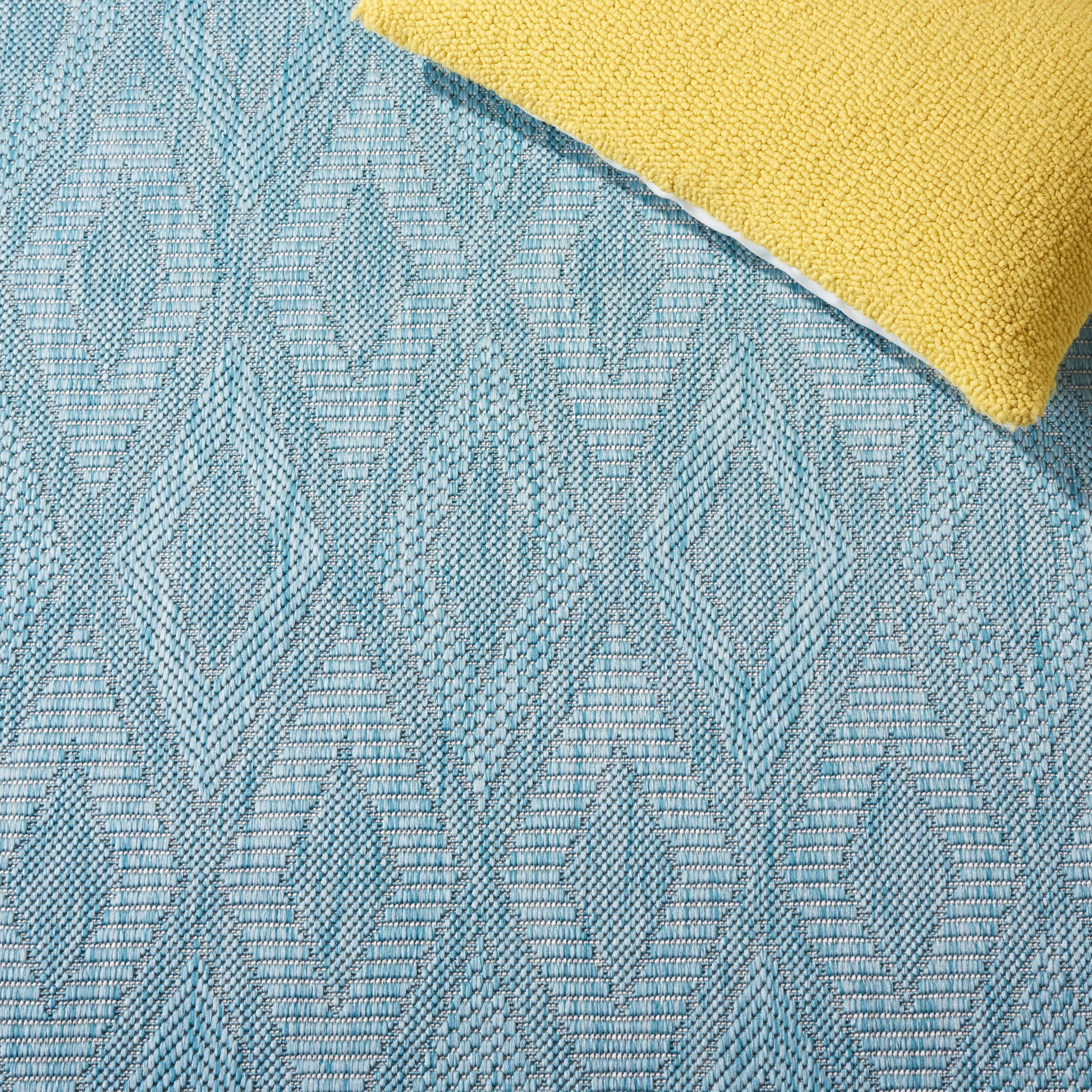 Courtyard CY8522 Power Loomed Indoor and Outdoor Area Rug - Aqua/Aqua - 8'x10' - Safavieh