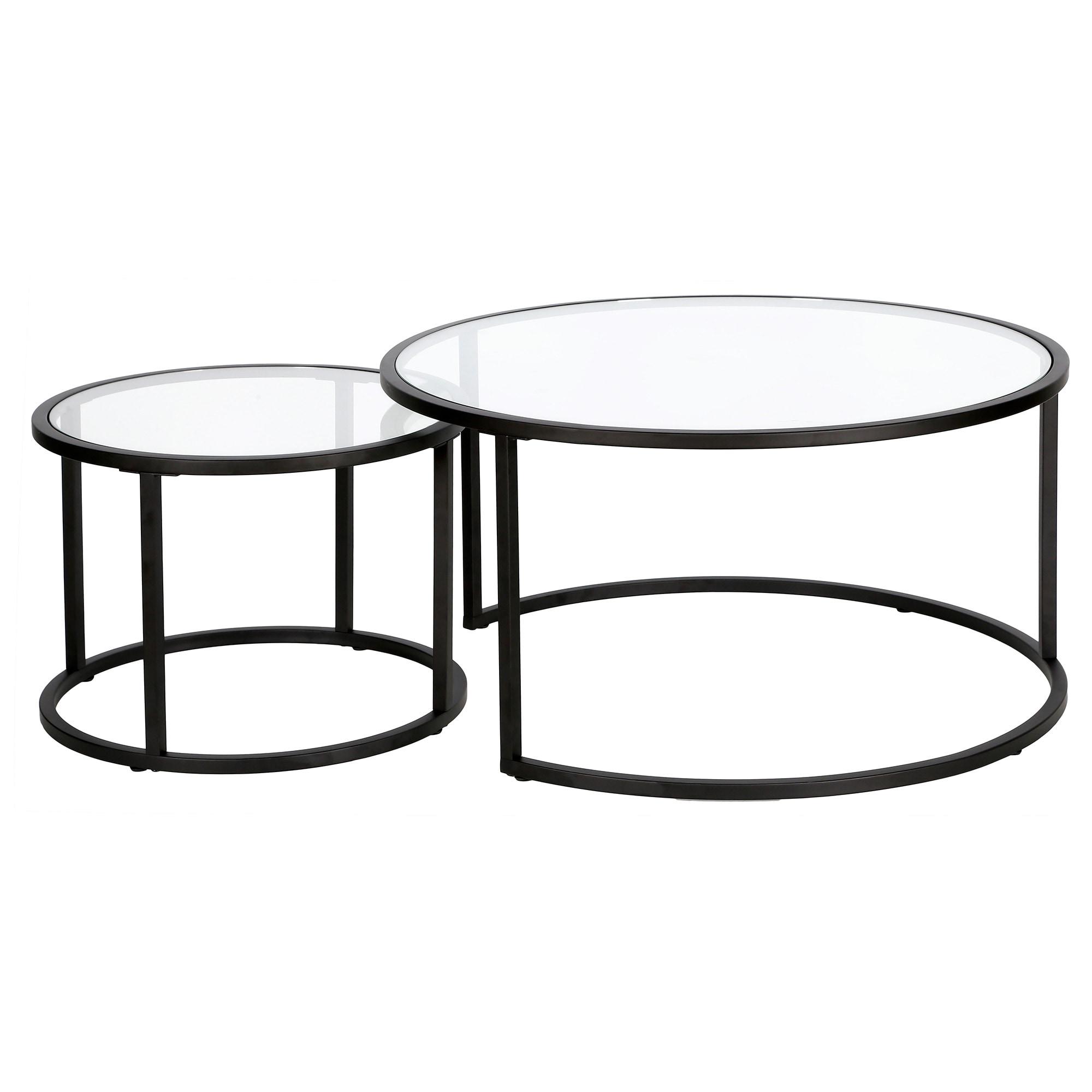 Evelyn&Zoe Watson Round Nested Coffee Table in Blackened Bronze