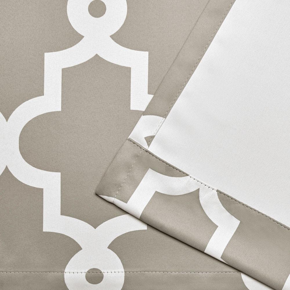 Set of 2 84"x52" Ironwork Sateen Woven Blackout Grommet Top Window Curtain Panel Silver - Exclusive Home: Room Darkening Drapes