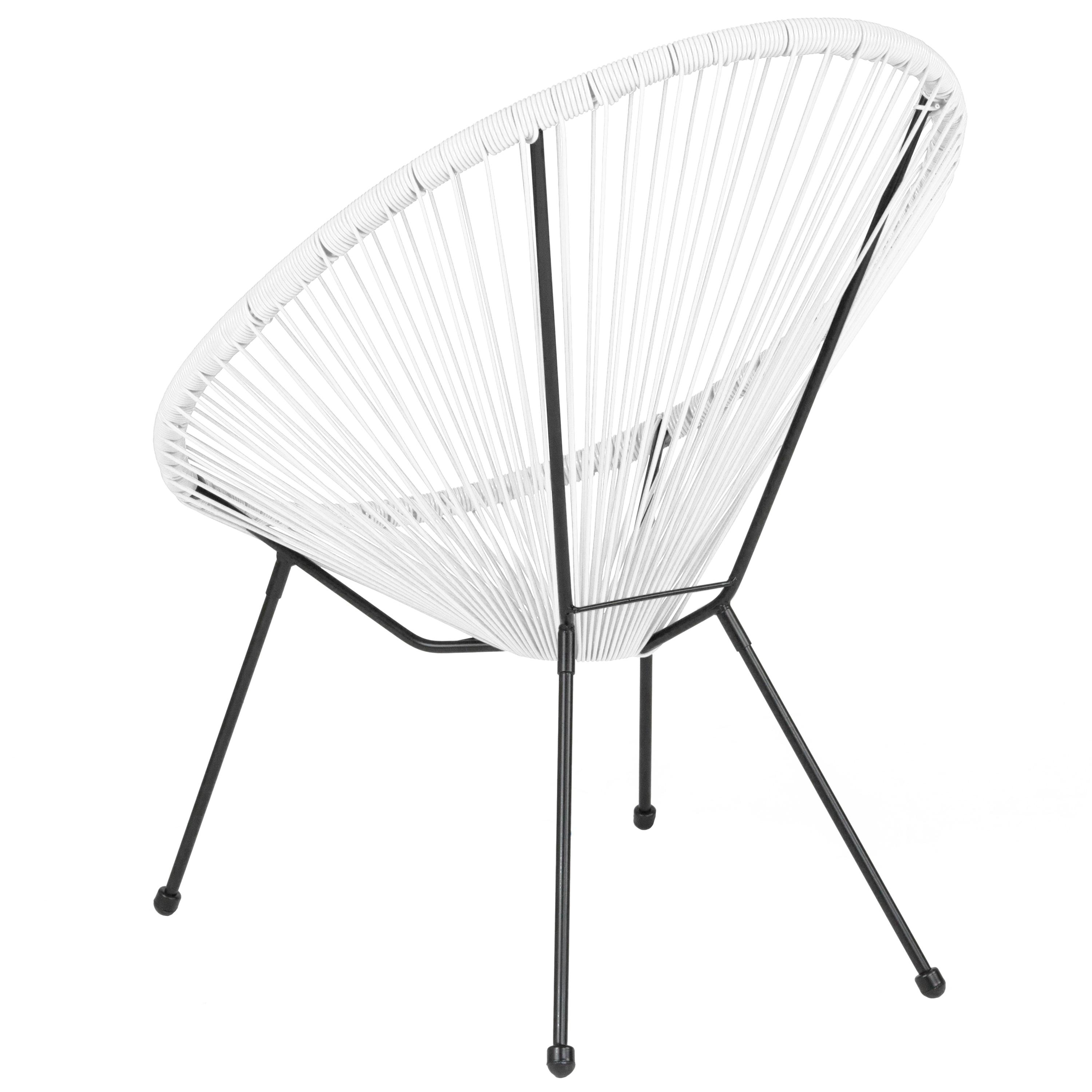 Flash Furniture Valencia Oval Comfort Series Take Ten White Papasan Lounge Chair