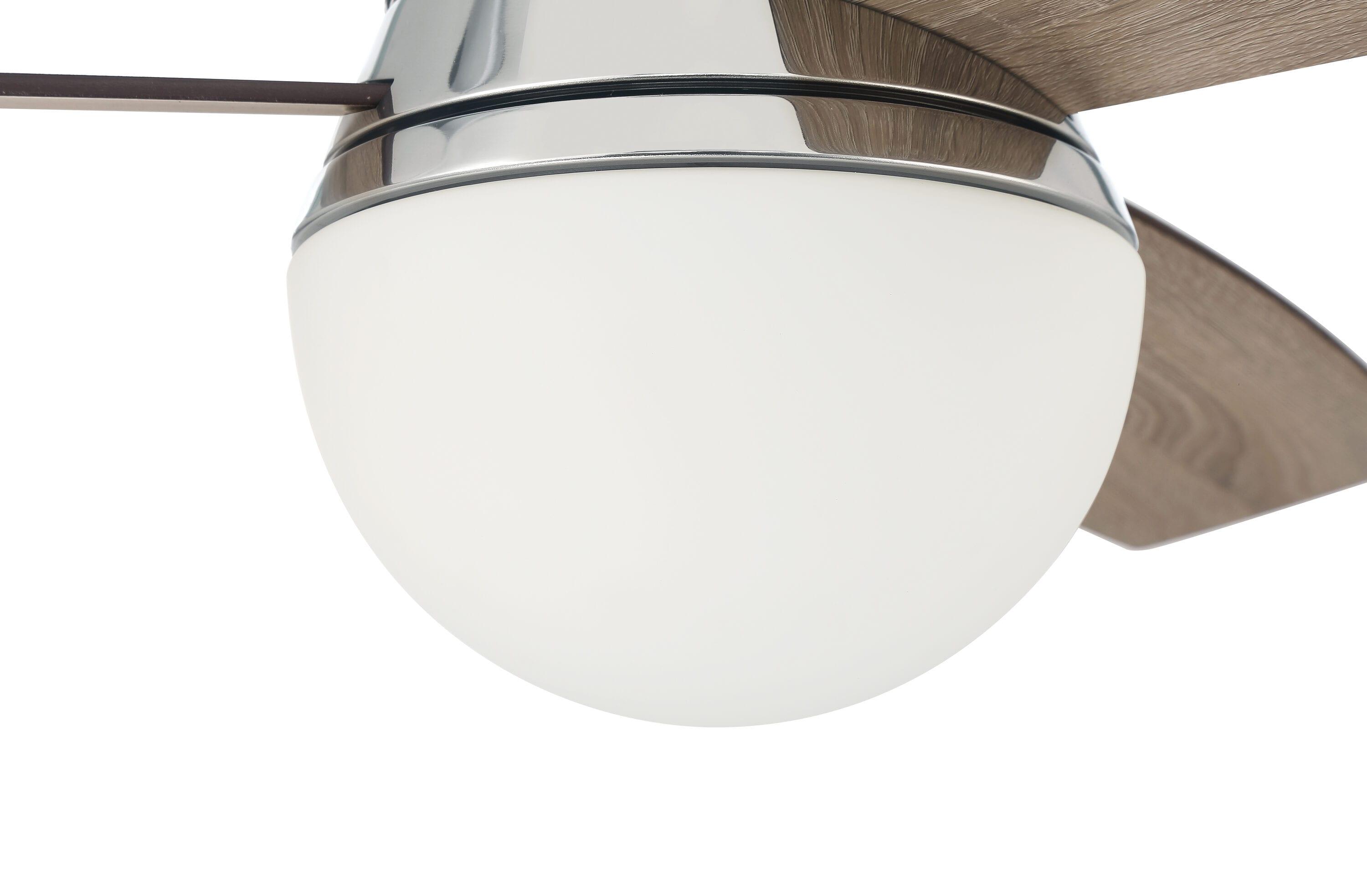 DBK52PLN3-Craftmade Lighting-Daybreak - 3 Blade Flush Mount Ceiling Fan with Light Kit In Contemporary Style-14.09 Inches Tall and 52 Inches