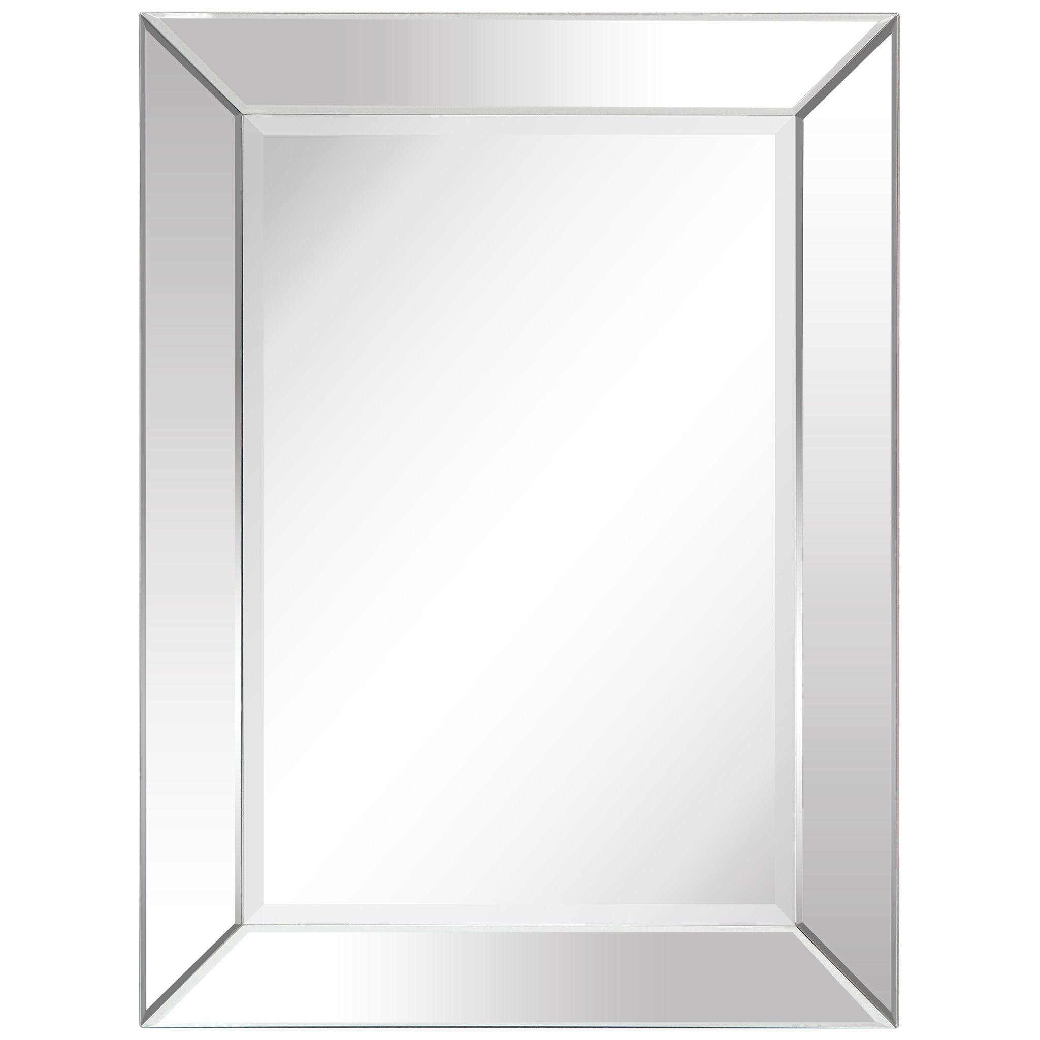 Empire Art Direct Modern Beveled Rectangular Wall Mirror,Bathroom,Bedroom,Living Room,Ready to Hang - 30 in. x 1.24 in. x 40 in.