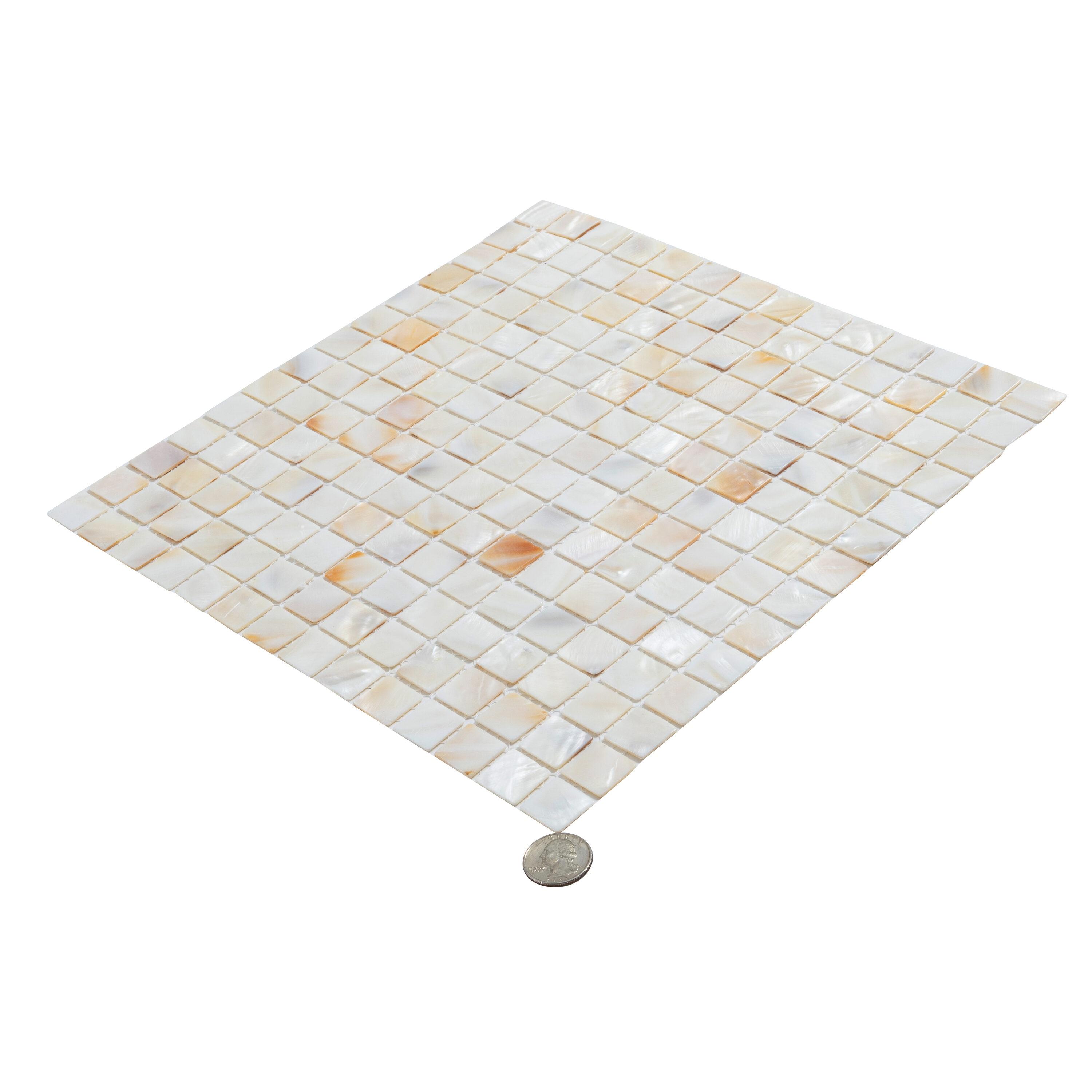 12" x 12" Seashell Grid Mosaic Wall & Floor Tile