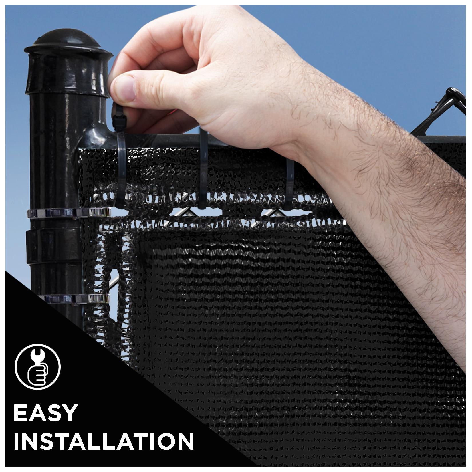 Boen - Backyard Privacy Screen Fence Covering 4' x 50' - Black - Instant Outdoor Privacy Fence Screen for Any Metal, Chain Link, Wood Panels or Plastic Fencing - Shade & Block Wind Privacy Wall