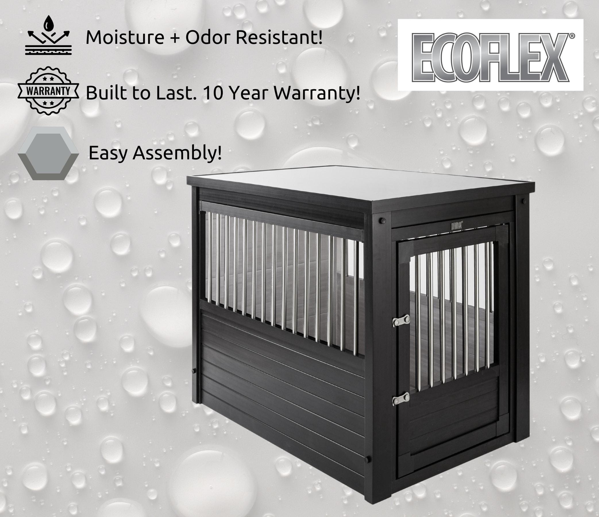 New Age Pet ECOFLEX Dog Crate End Table - Furniture-Style Pet Crate for Crate Trained Dogs - Stainless Steel Tubing & a Latched Closure - 10 Year Manufacturer's Warranty