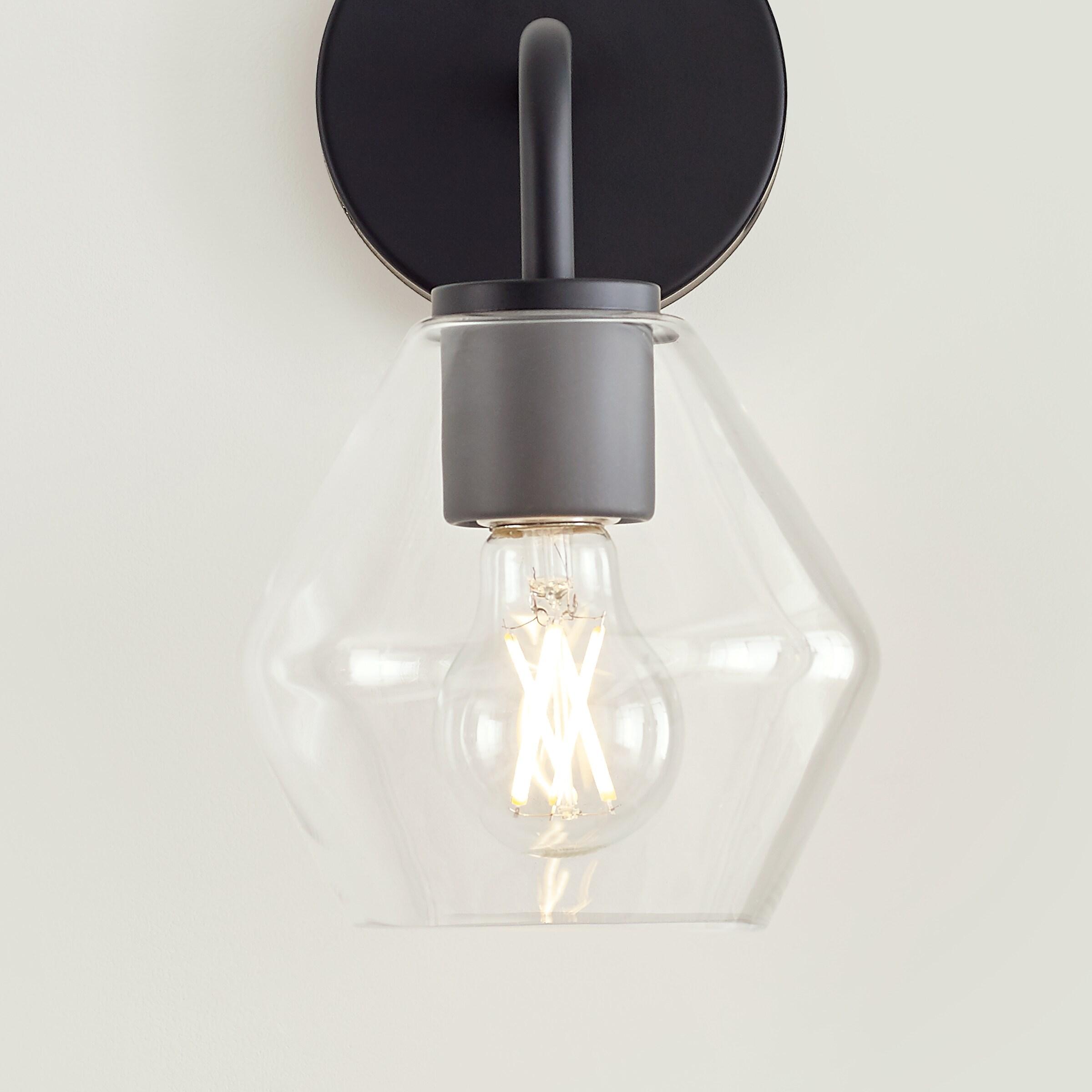 Midnight Black Industrial Farmhouse 1-Light Bath Vanity Pendant