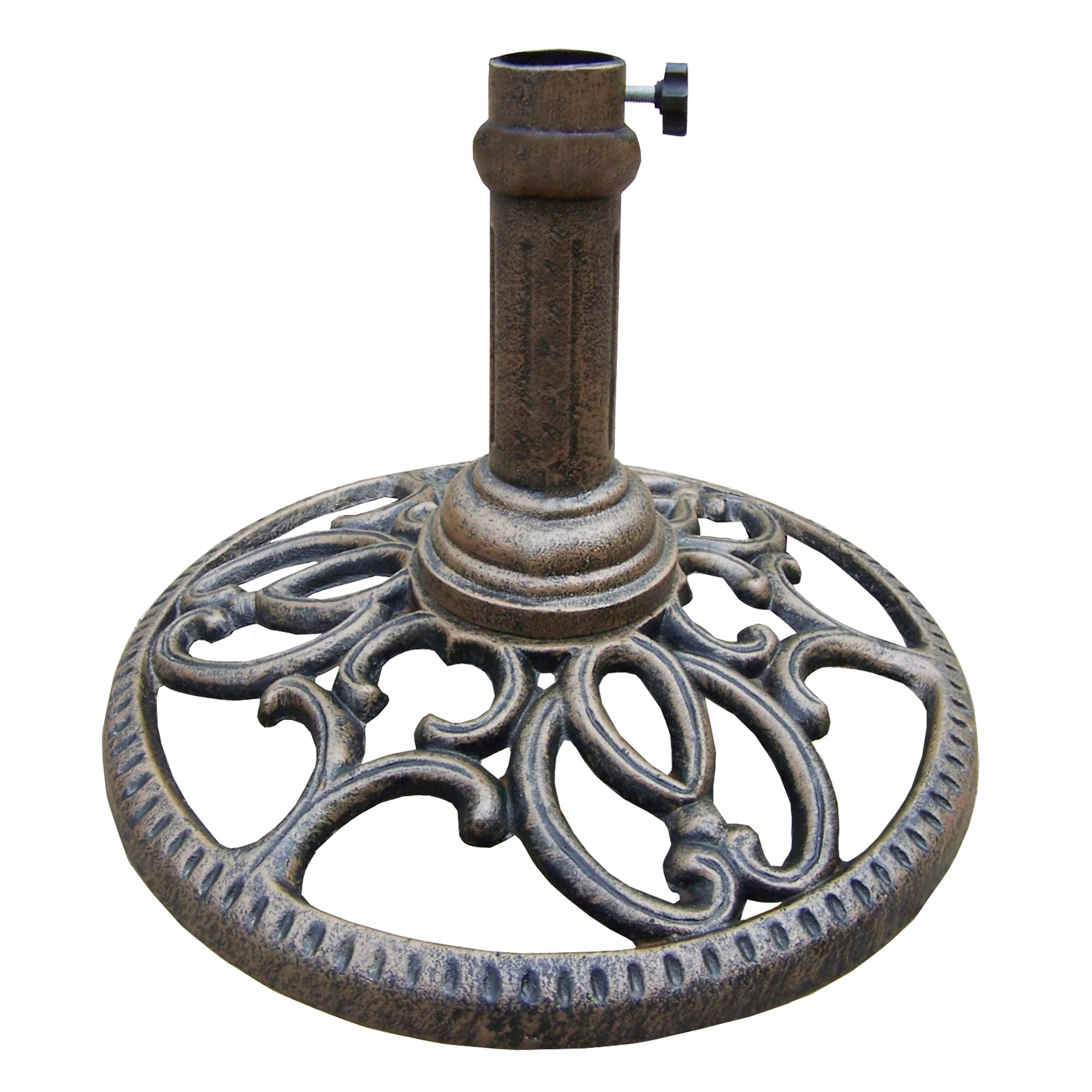 23lb Round Umbrella Stand Bronze - Oakland Living: For Market & Half Canopy, Steel Hardware