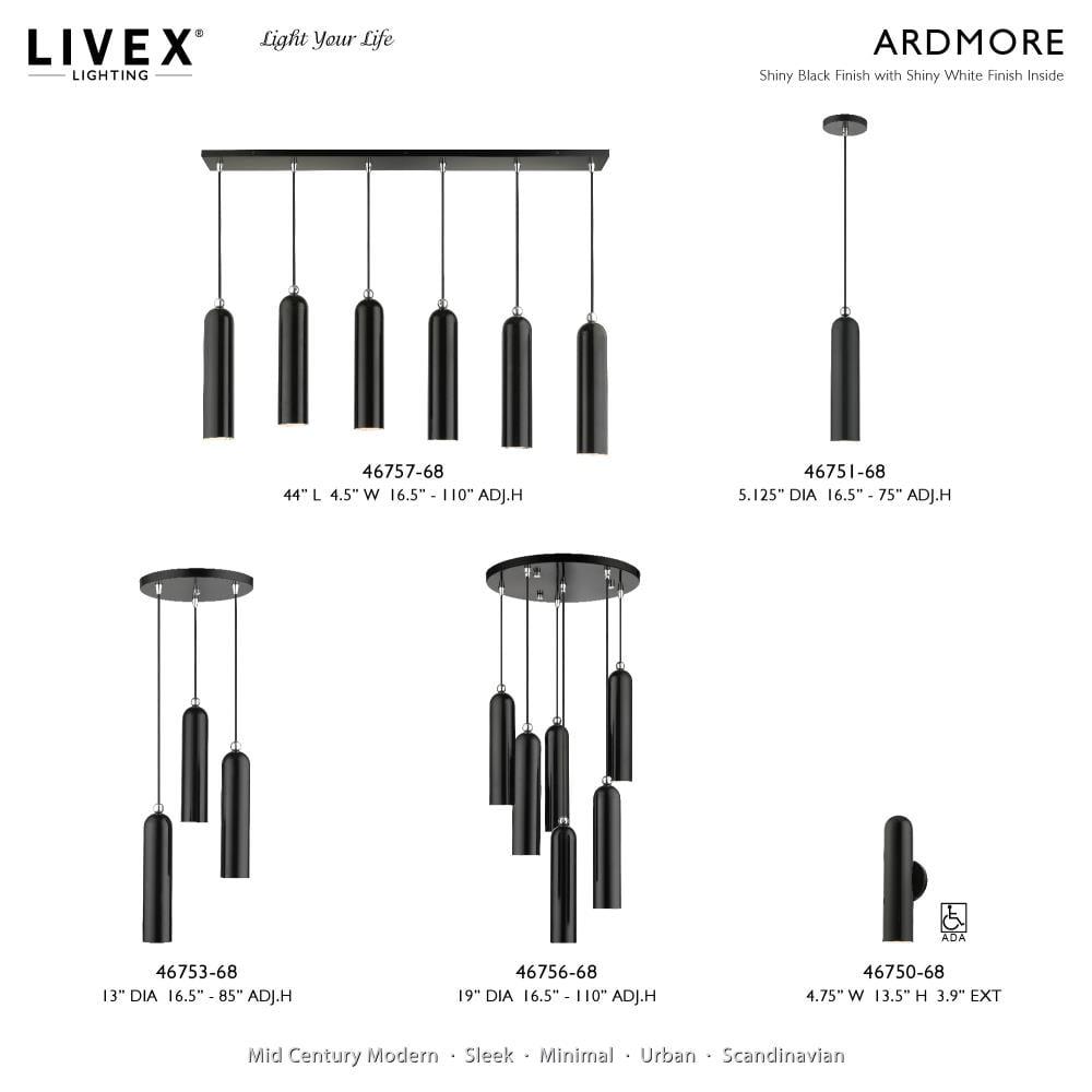 Livex Lighting Ardmore 1 - Light Pendant in  Black