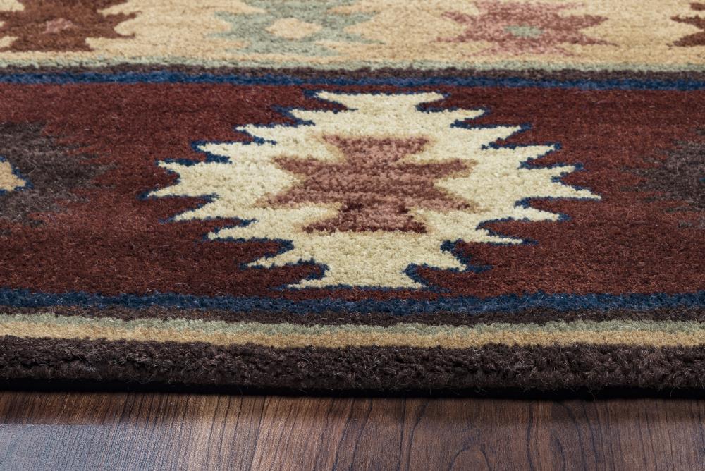 Alora Decor Ryder 10' x 14' Tribal Burgundy/Tan/Sage/Navy Hand-Tufted Rug