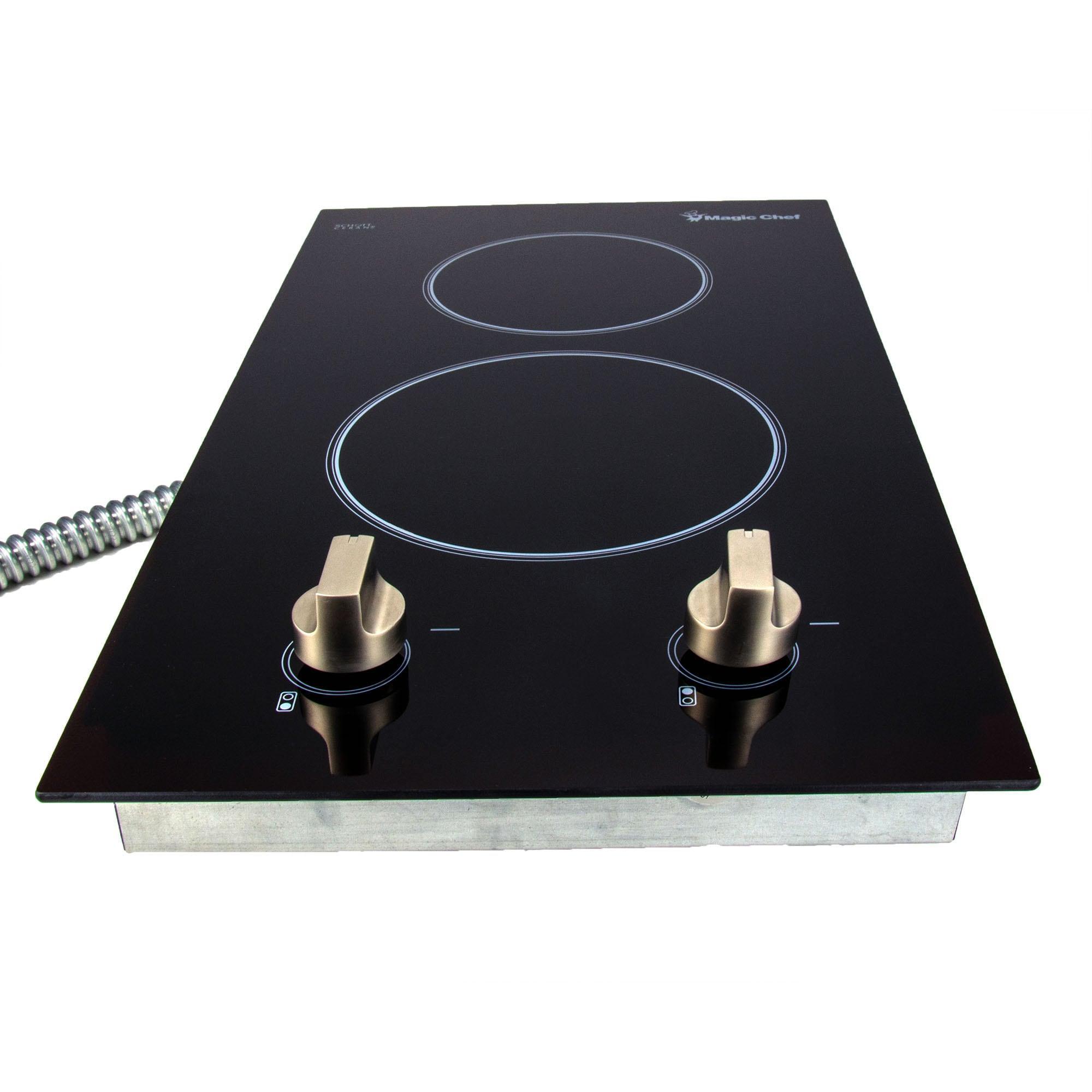 12 in. Radiant Electric Ceramic Glass Cooktop with 2 Elements, Black