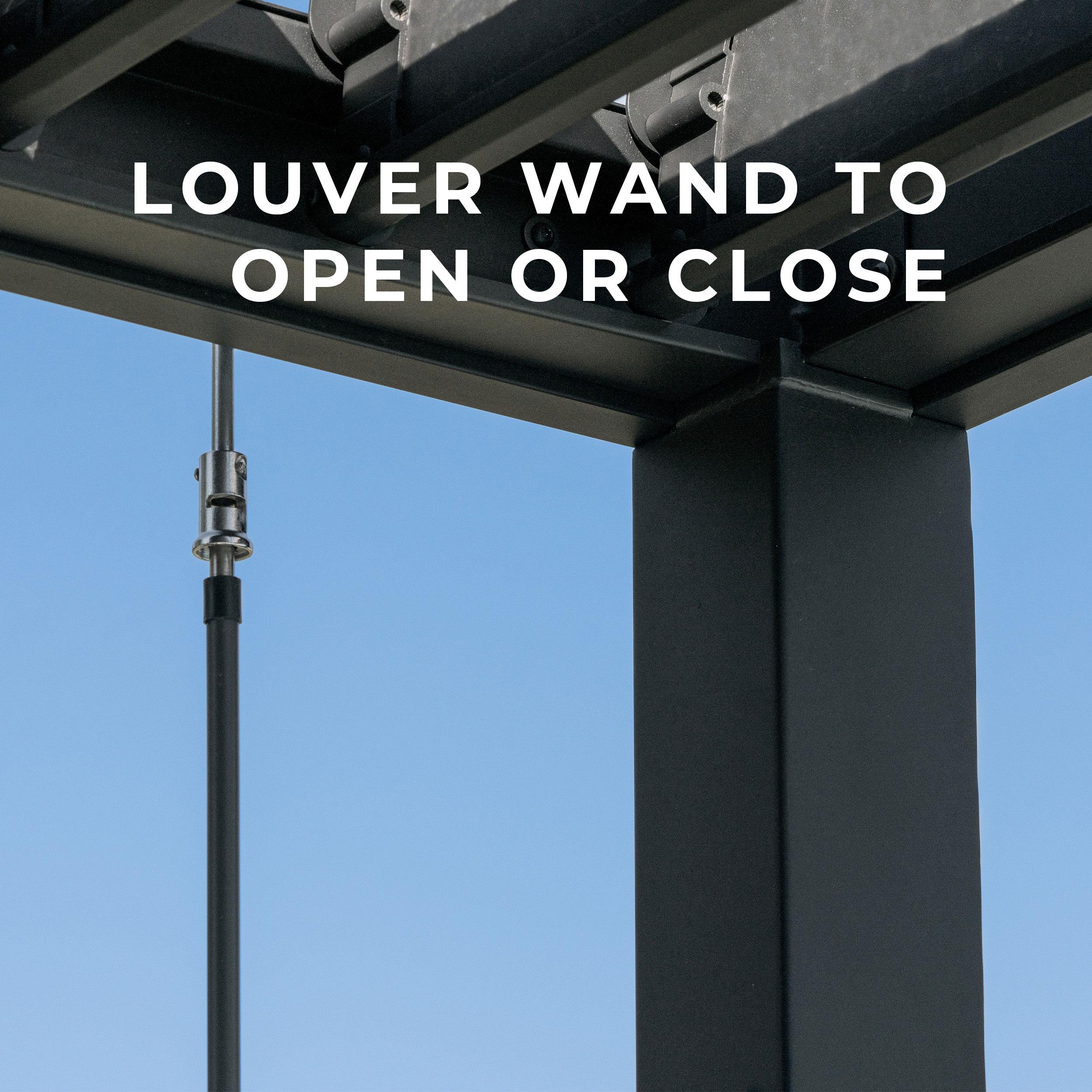 Backyard Discovery Evanston 14'x10' Steel Wall-Mounted Louvered Pergola, Adjustable Roof