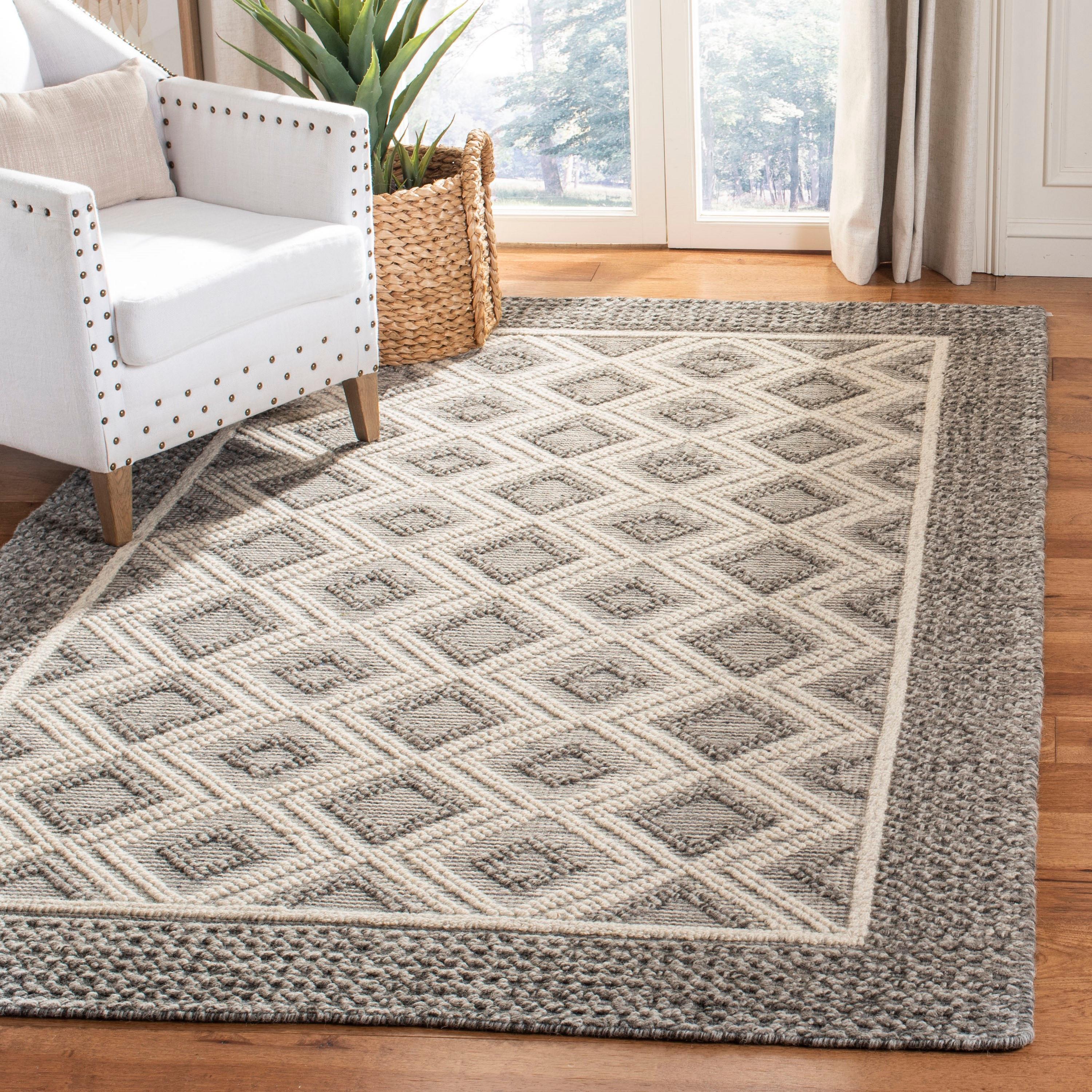 Vermont VRM212 Hand Woven Area Rug - Grey/Ivory - 8'9"x11'9" - Safavieh.