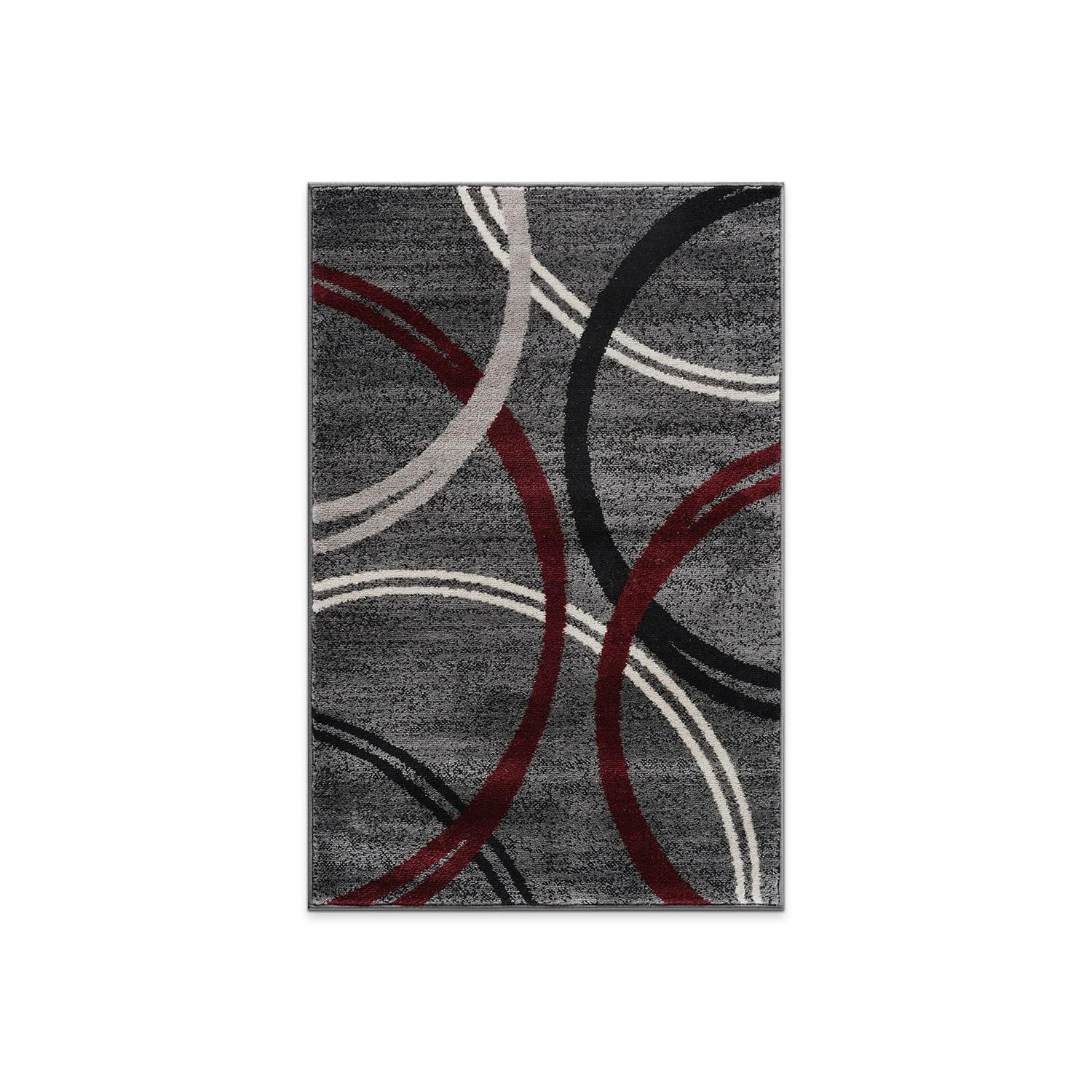 World Rug Gallery Contemporary Abstract Circles Design Area Rug - RED 2'7"x4'