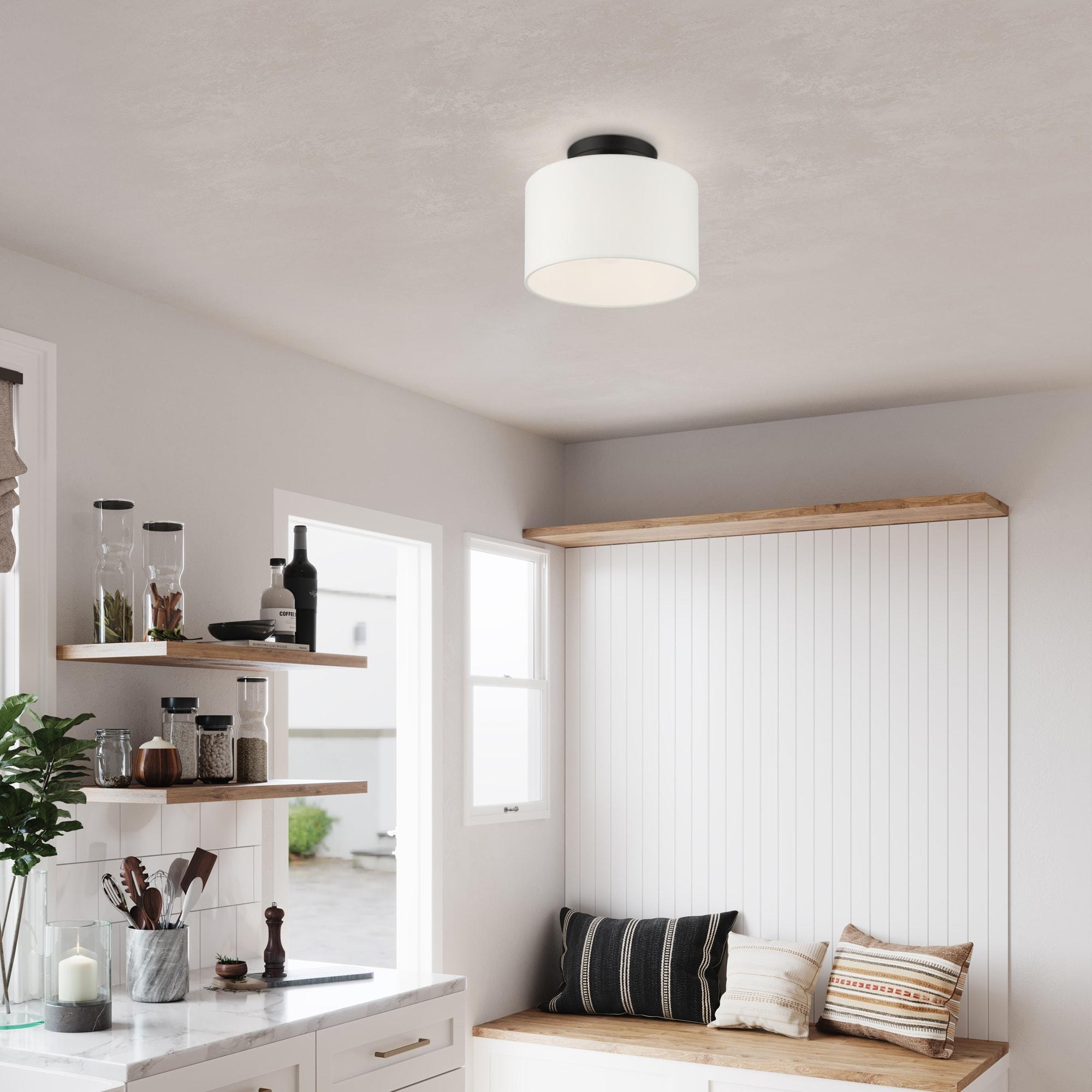 Livex Lighting Clark 1 - Light Semi-Flush Mount in  Black
