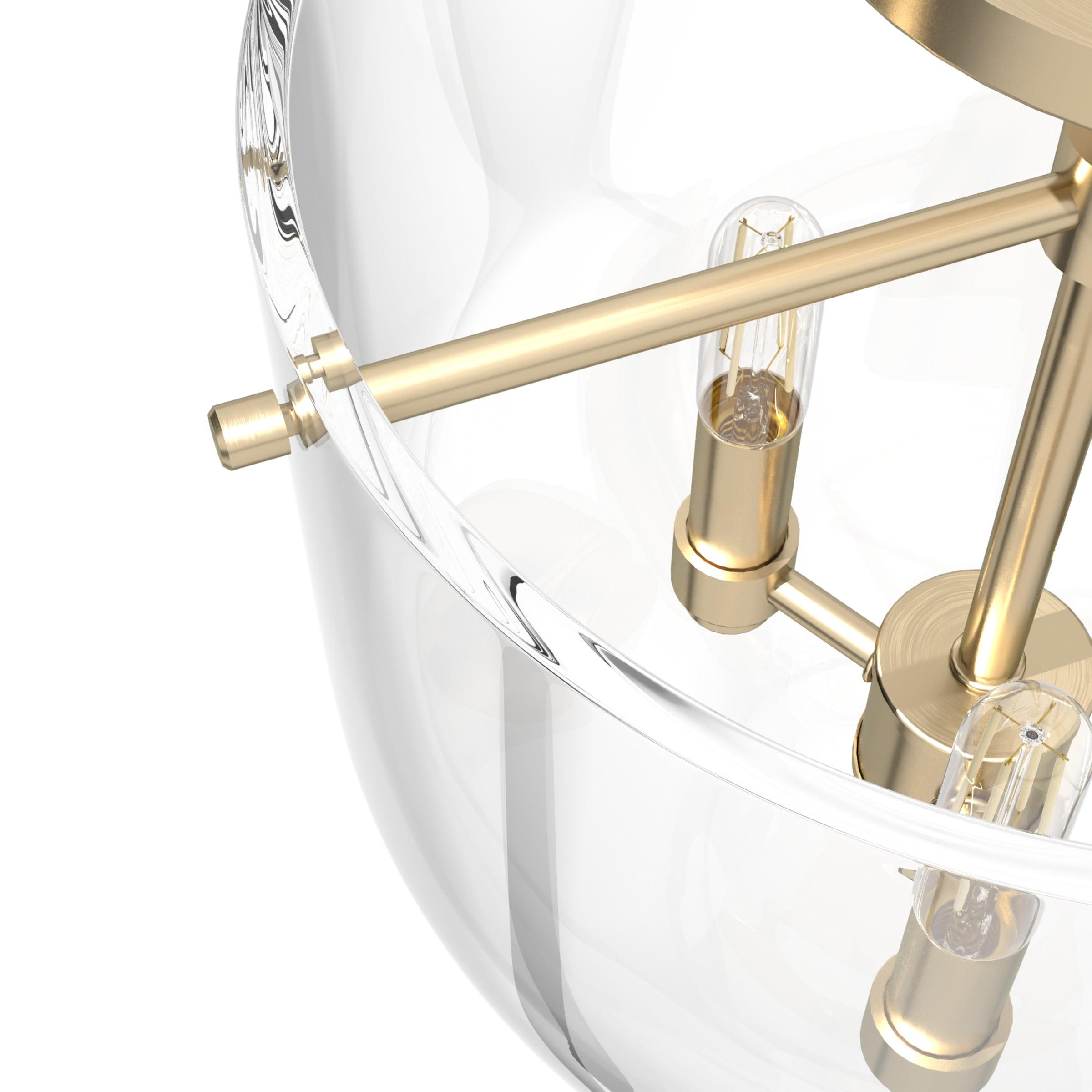 Hunter Sacha Natural Iron 3 Light Flush Mount Ceiling Light Fixture