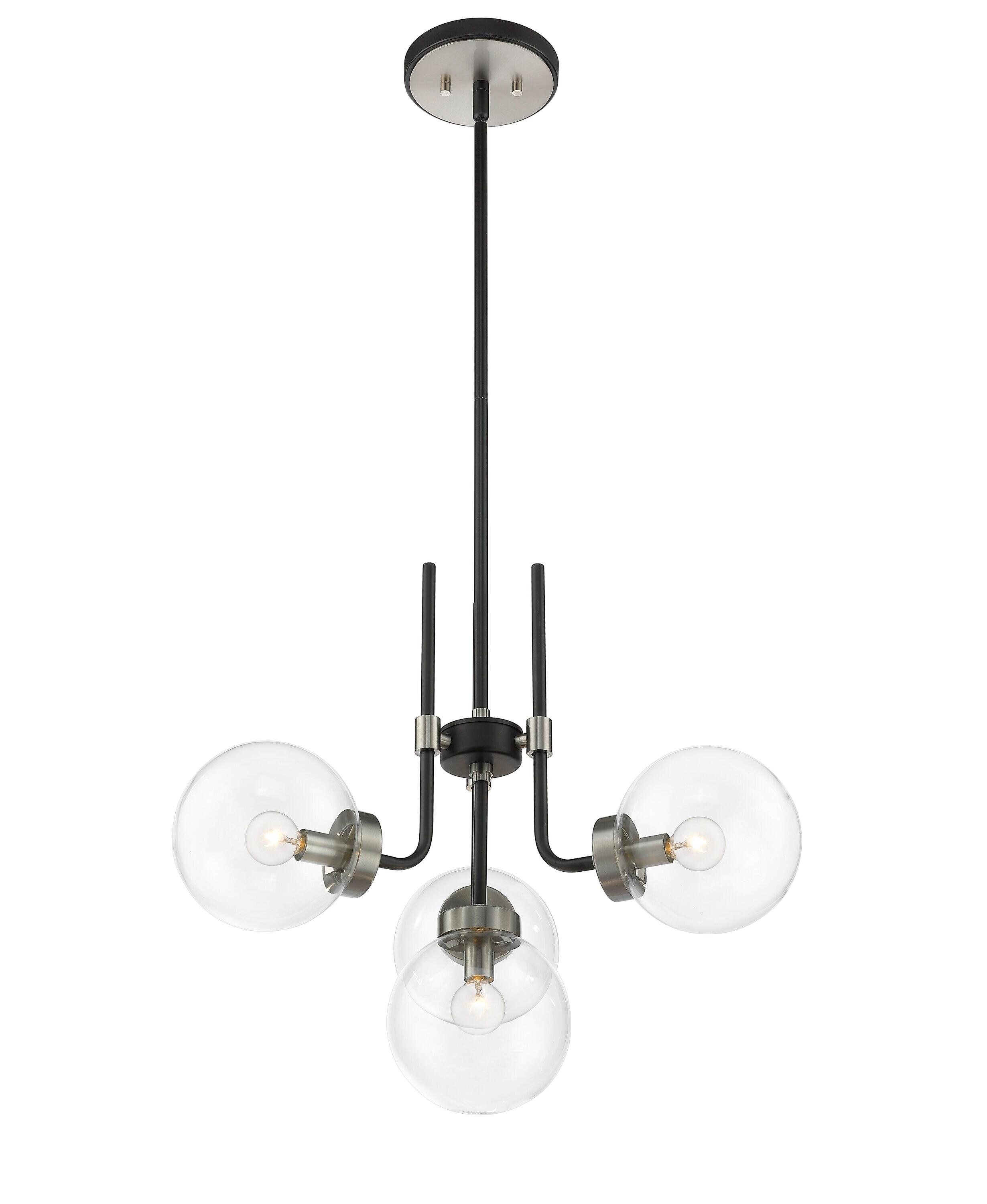 Z-Lite Parsons 4 - Light Chandelier in  Matte Black/Brushed Nickel
