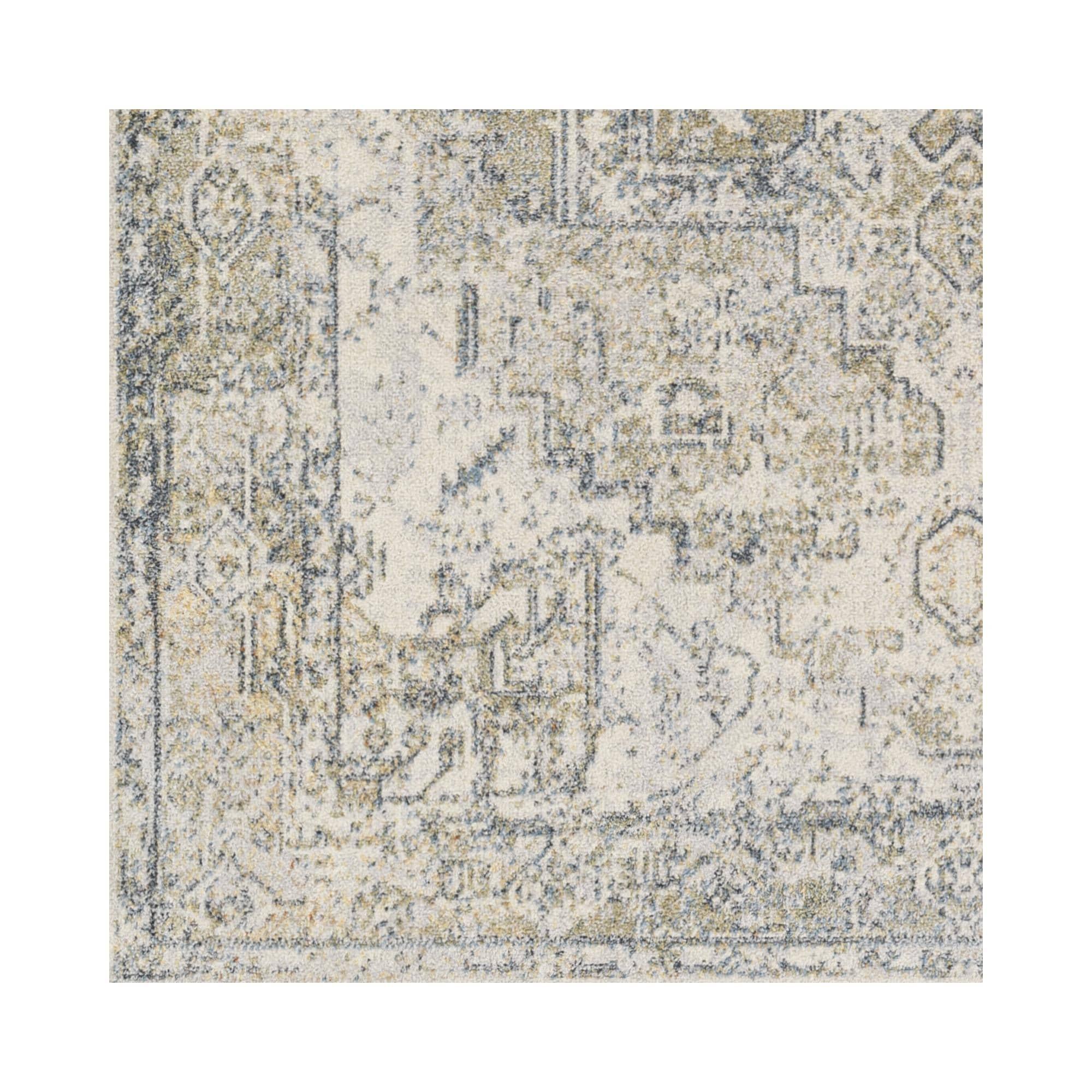 Medallion Design Performance Beige Machine Washable Area Rug
