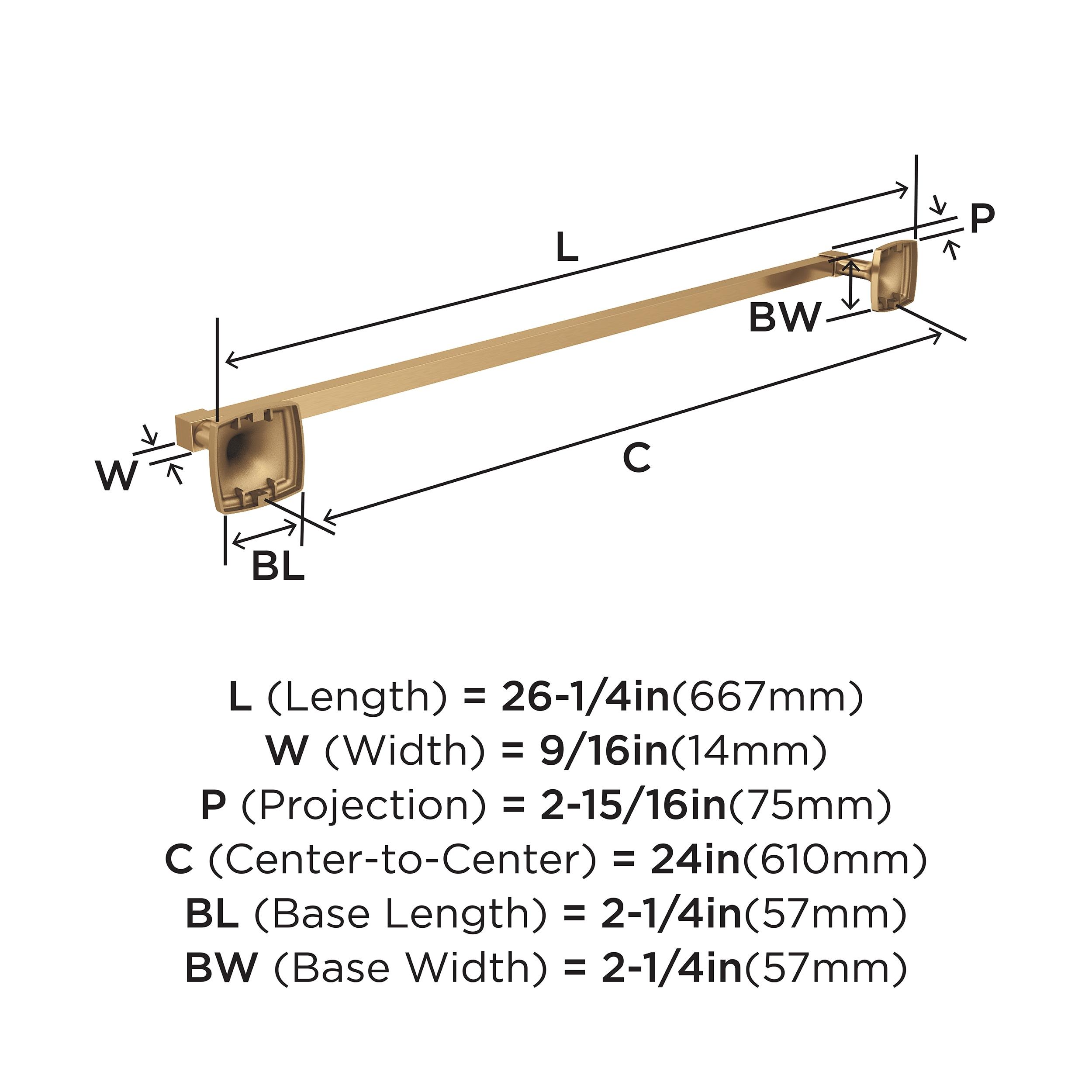 Stature 26.25" Wall Mounted Towel Bar