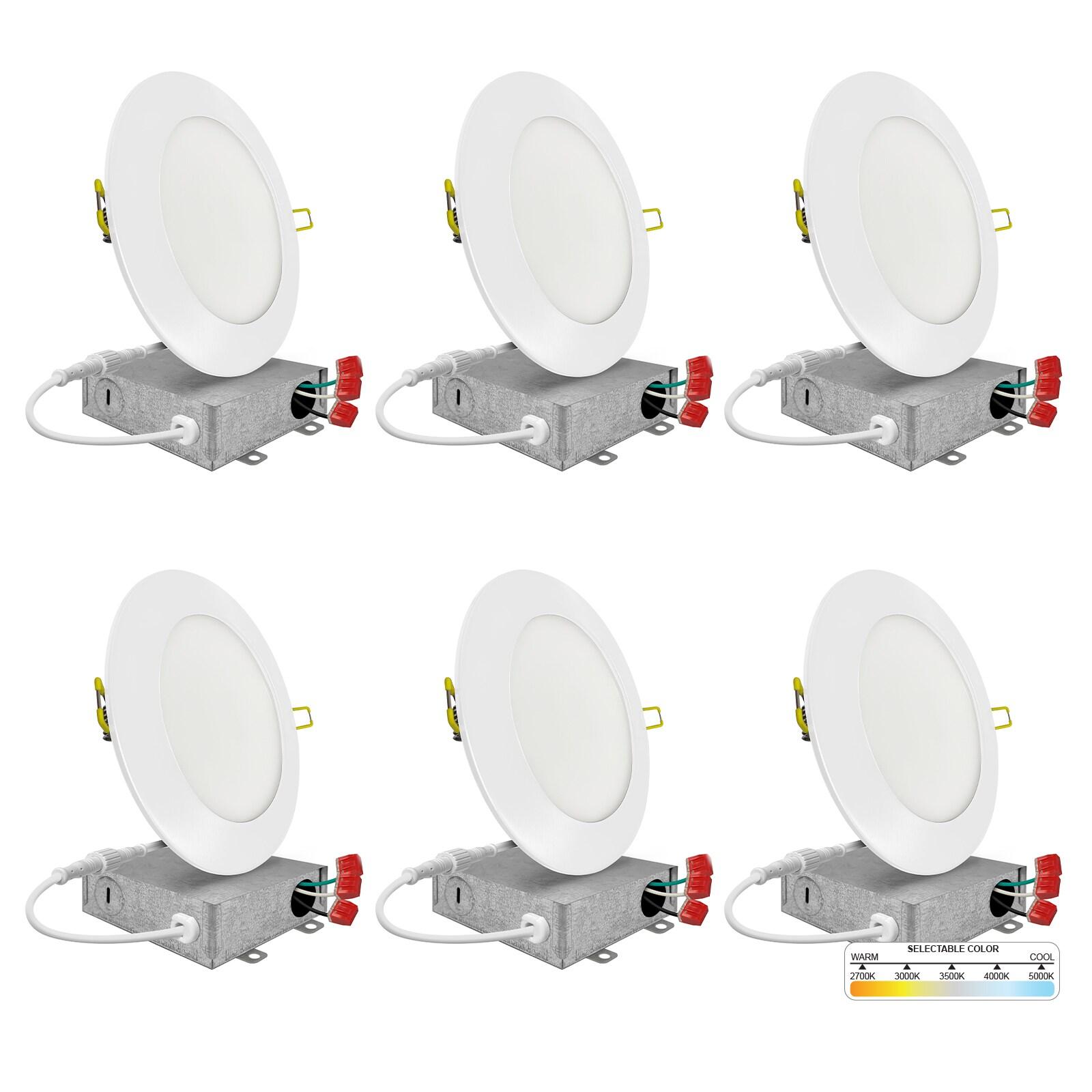 Panel Downlight 4.87'' Selectable Color Temperature Dimmable Air-Tight IC Rated LED Canless Recessed Lighting Kit