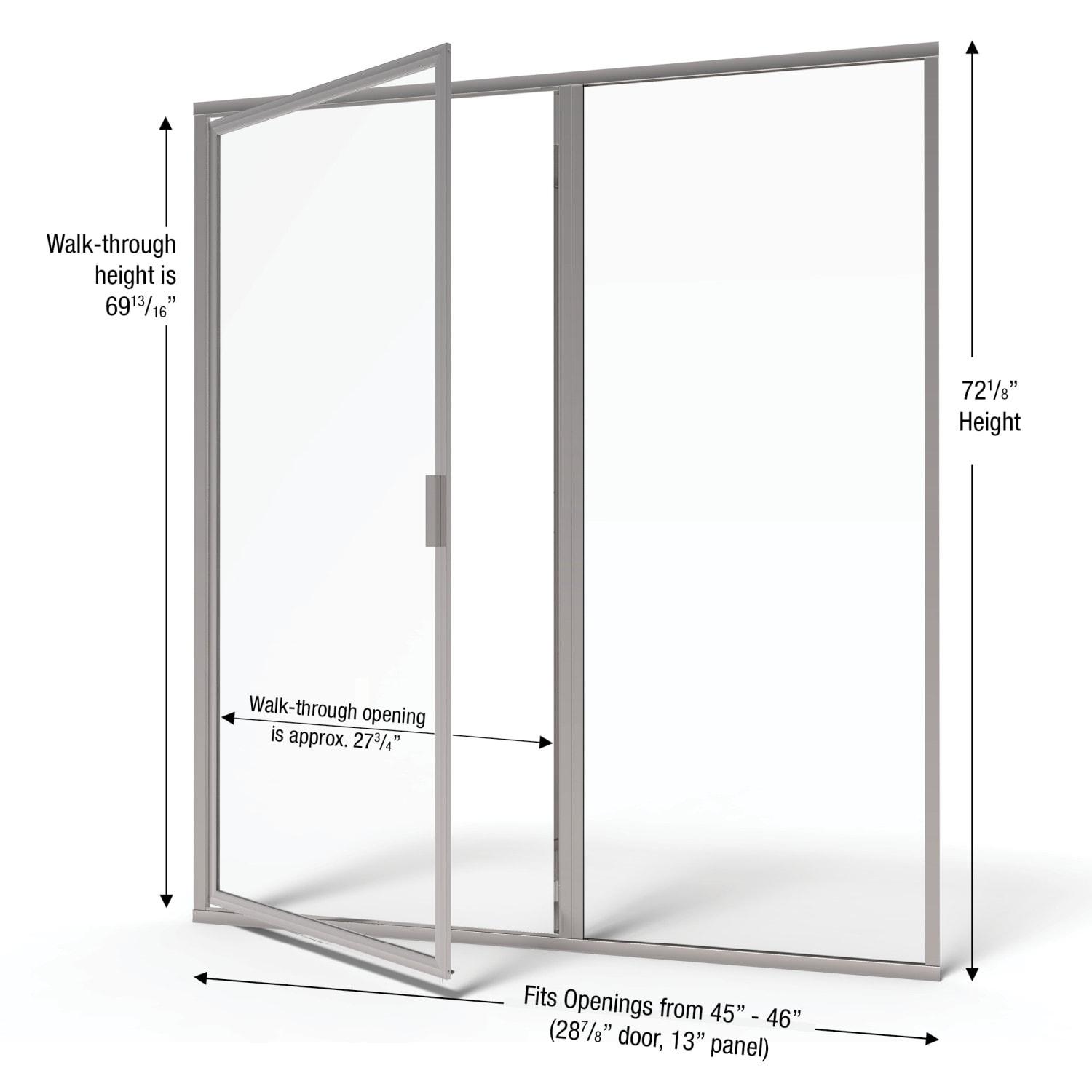 Deluxe 45" W x 72.13" H Framed Shower Door