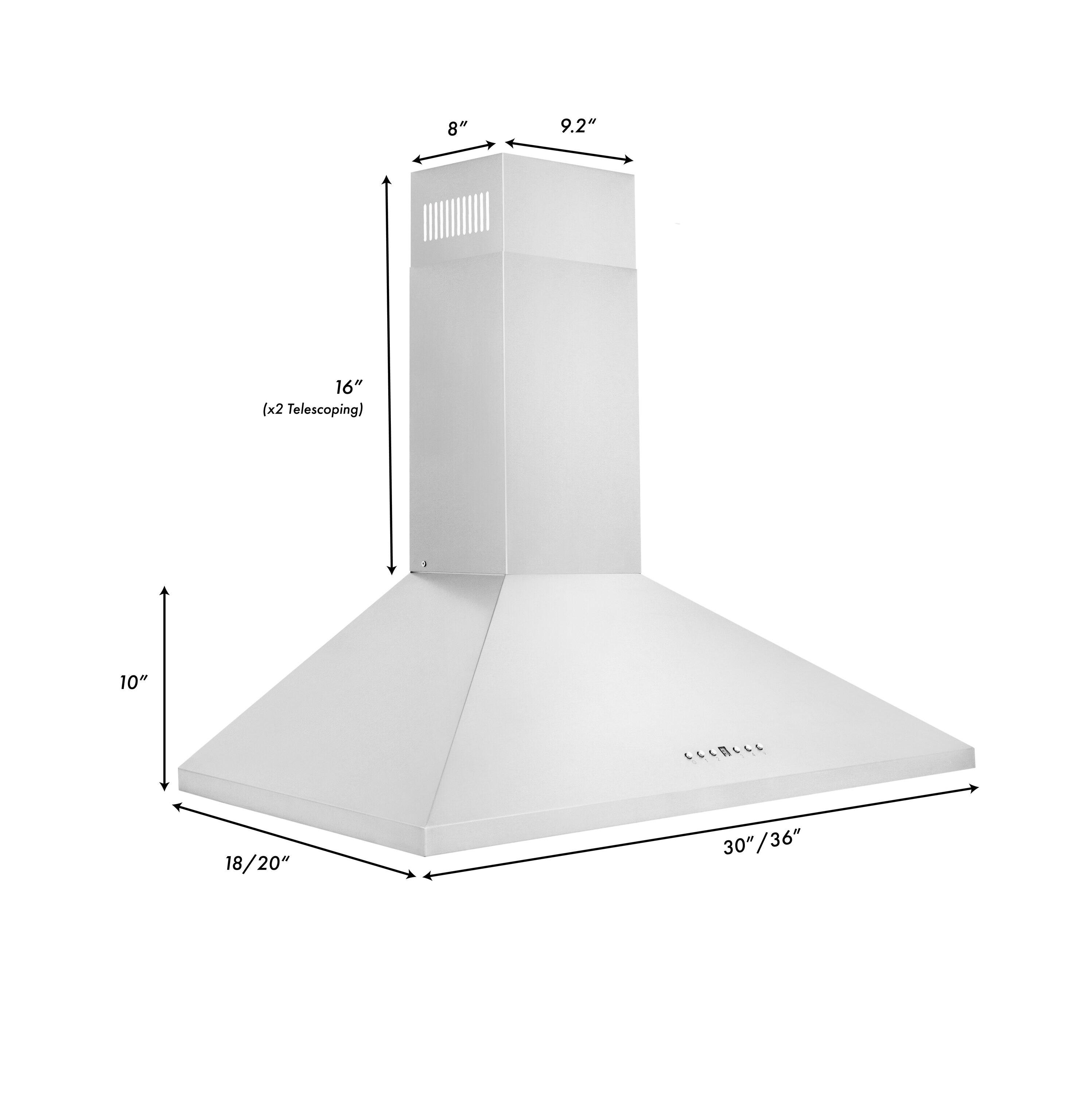 ZLINE 30 in. Convertible Vent Convertible Vent Wall Mount Range Hood in Stainless Steel (KL2-30)