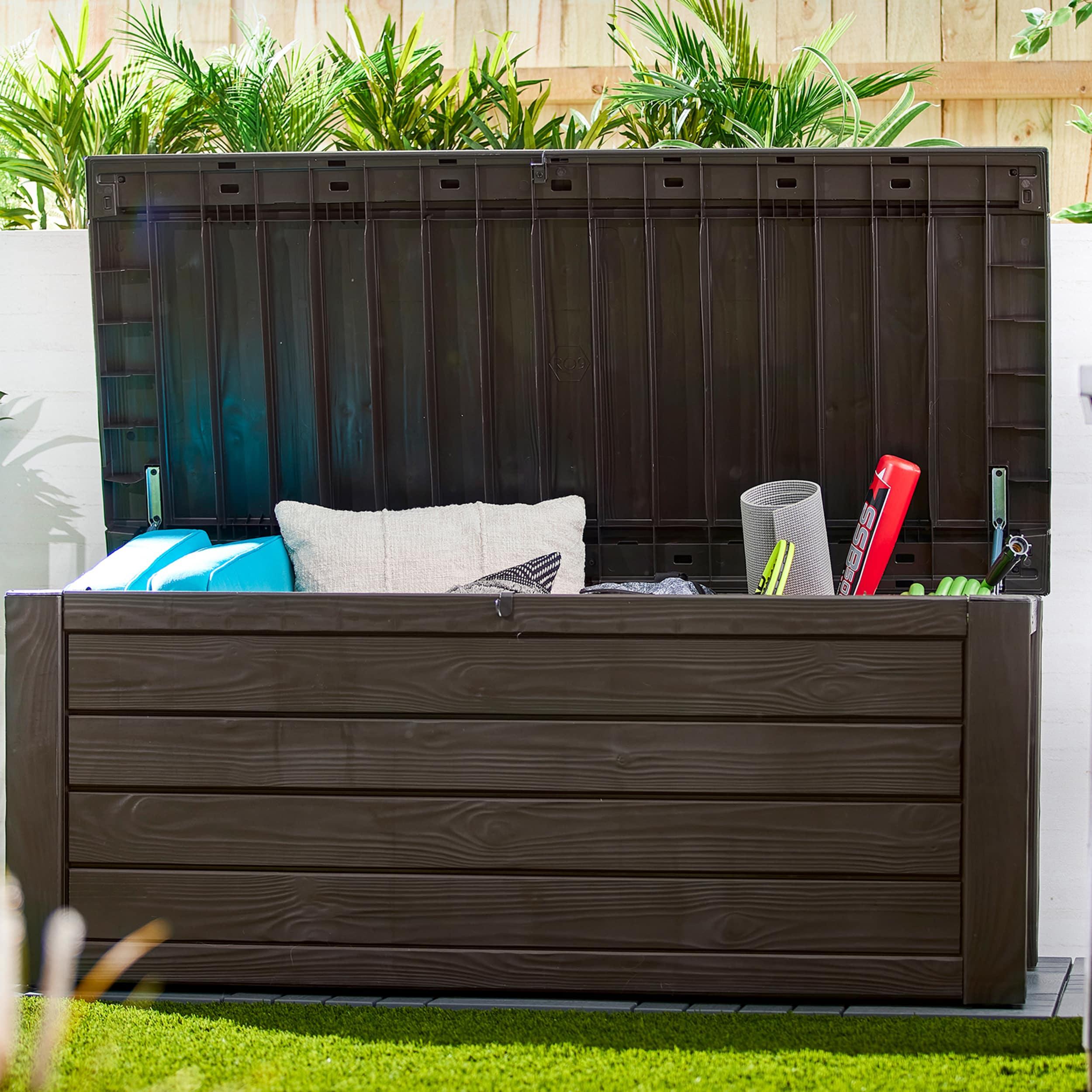 Keter Keter Westwood 150 Gallon Large Durable Resin Outdoor Storage and Organization Deck Box For Patio Furniture and Supplies