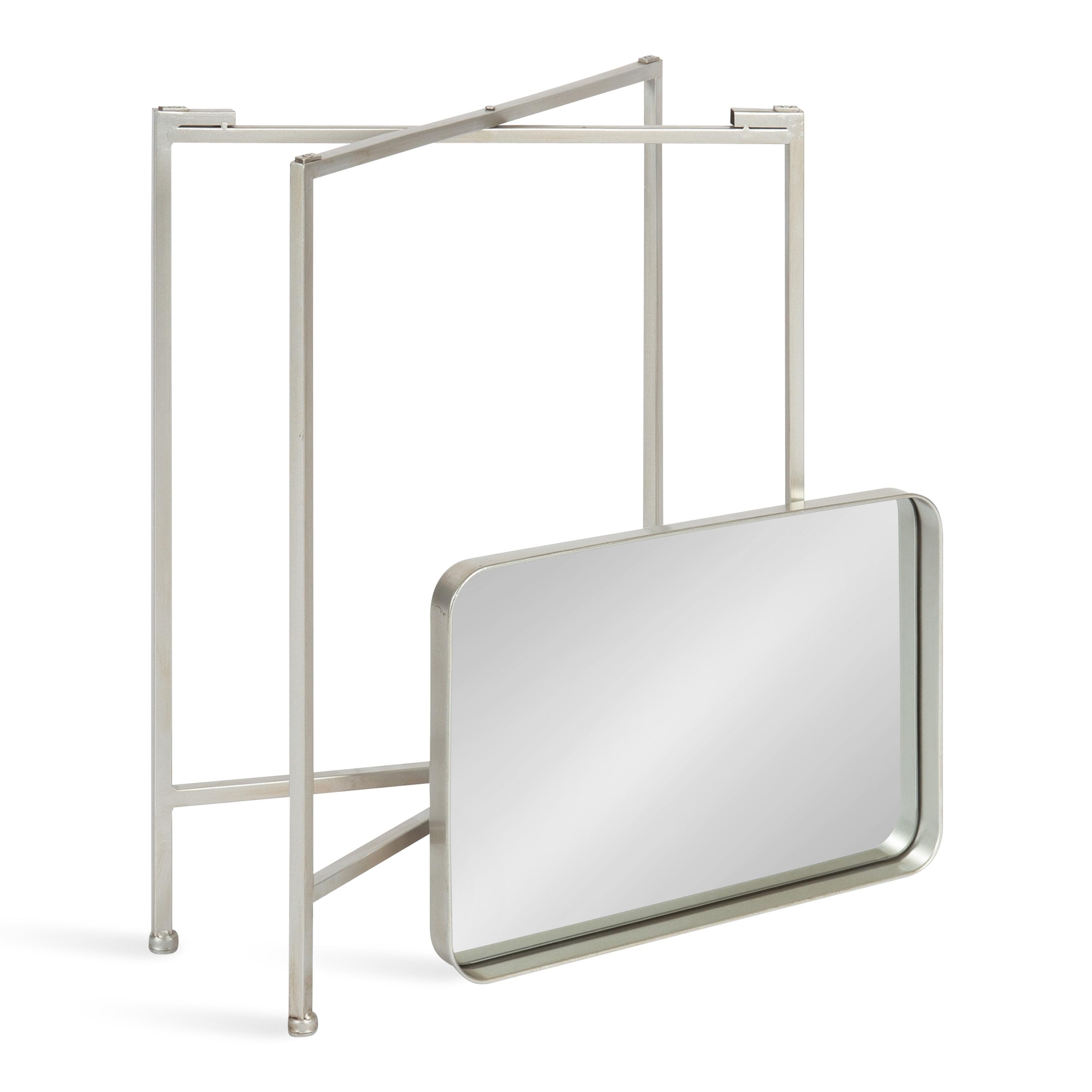 Kate and Laurel Celia Rectangle Metal Side Table, 18x12x26, Silver