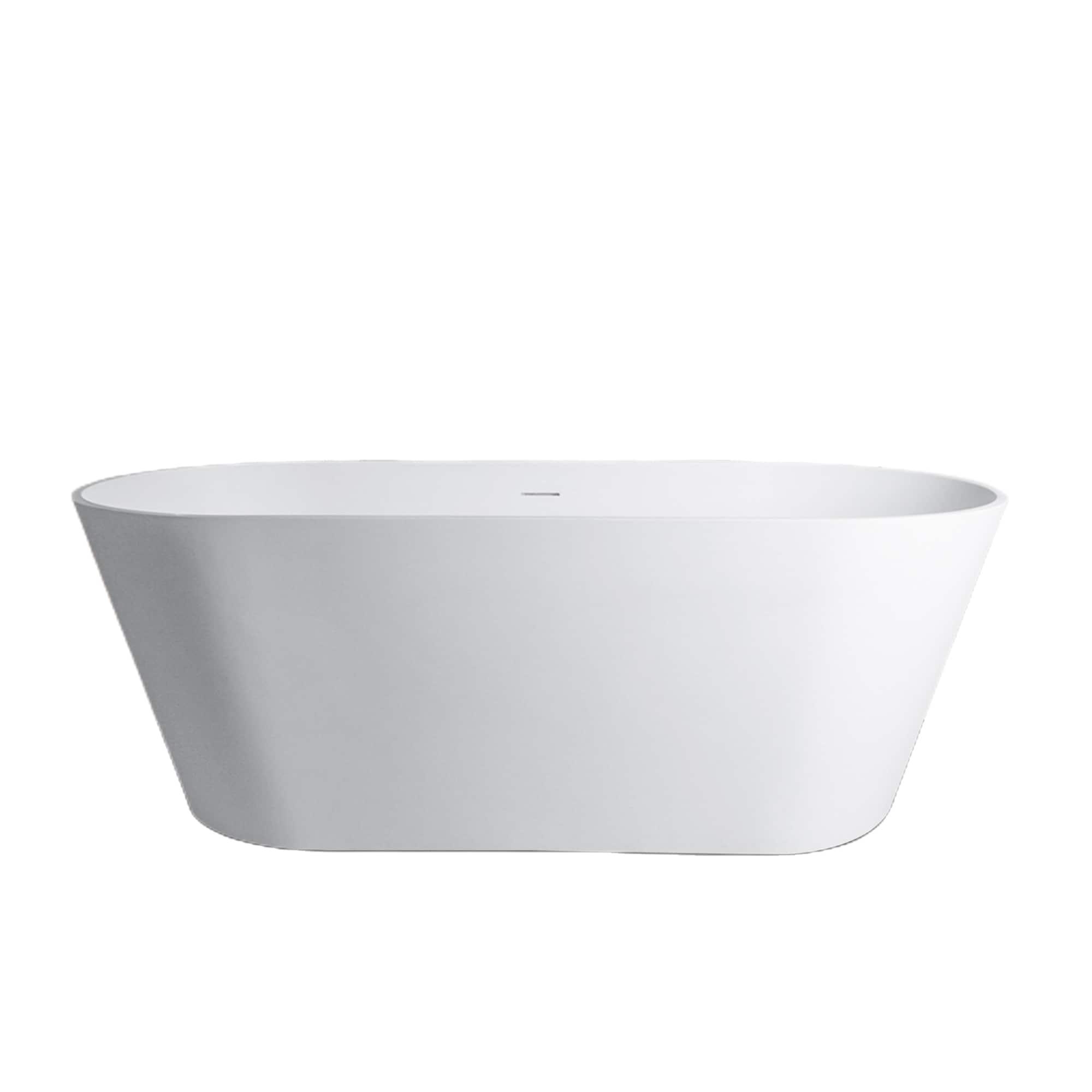 65" x 30" Freestanding Soaking Solid Surface Bathtub