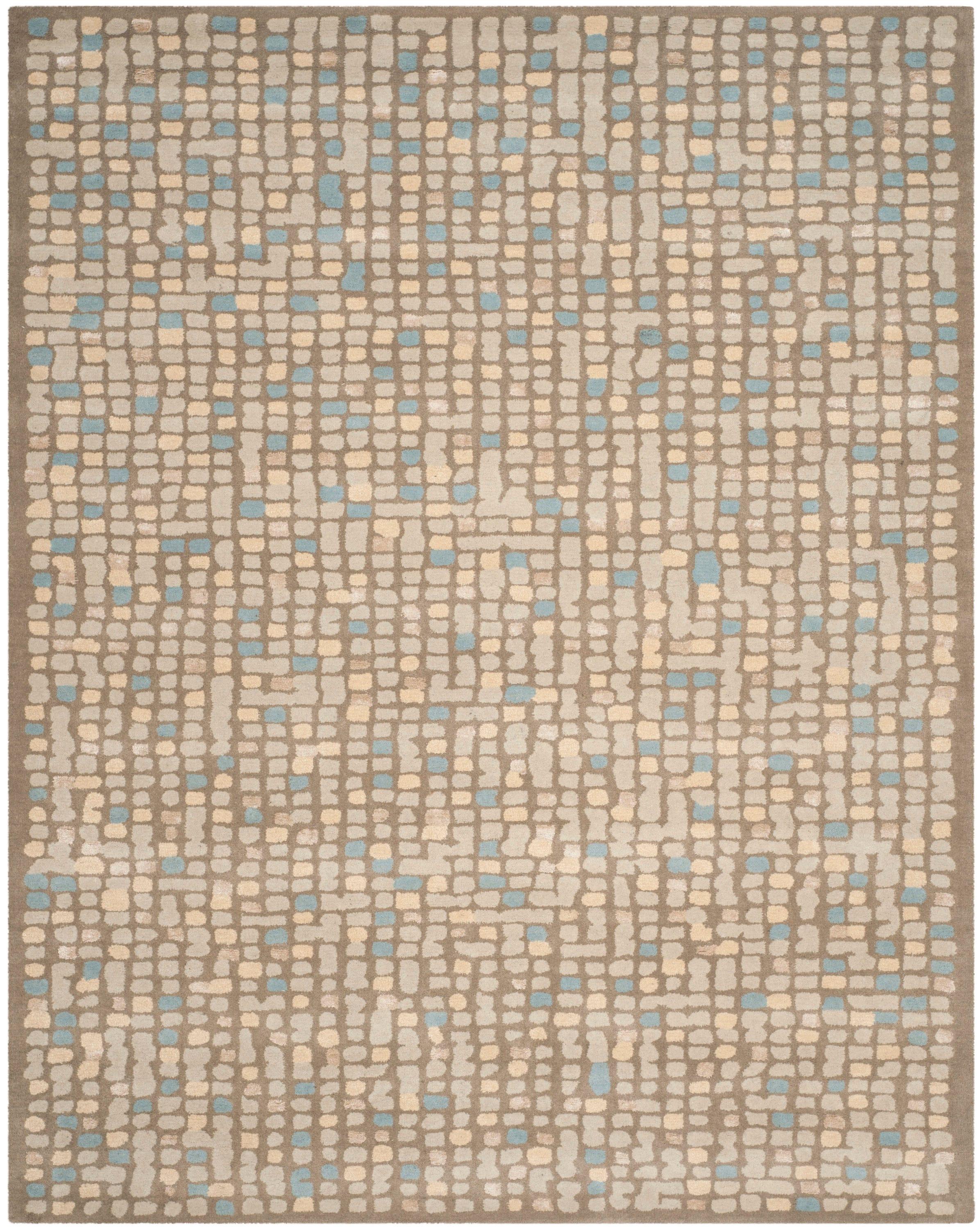 SAFAVIEH Martha Stewart Mosaic Dotted Area Rug, Hickory/Beige, 8' x 10'