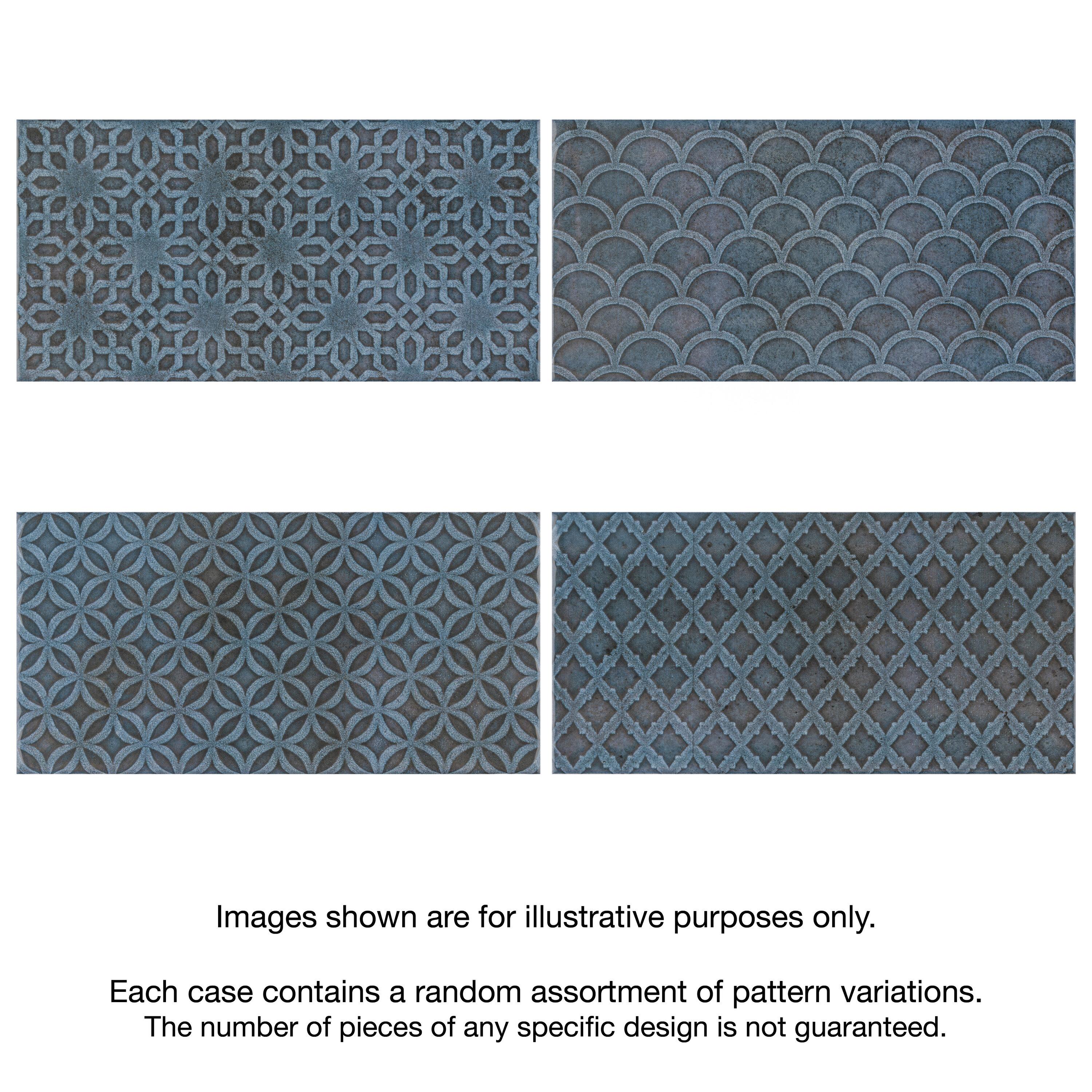 Merola Tile Camden 4" x 8" Ceramic Patterned Subway Wall Tile