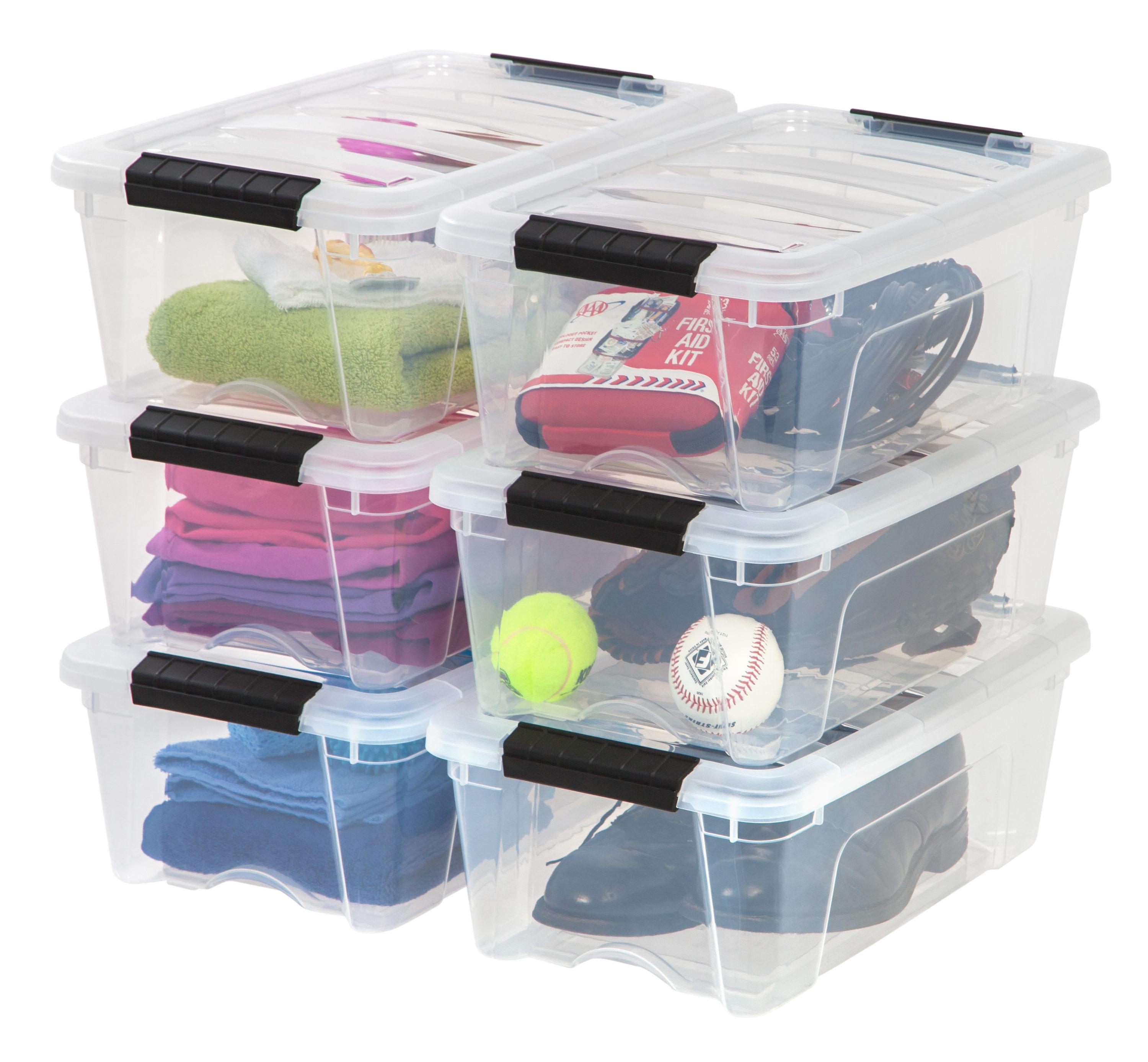 Plastic Storage Boxes with Latching Lids in Clear