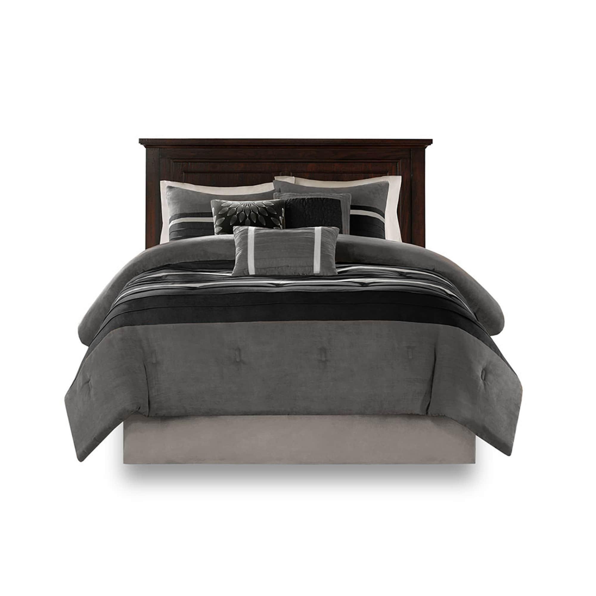 Madison Park Palmer 7 PC Pieced Faux Suede Comforter Set