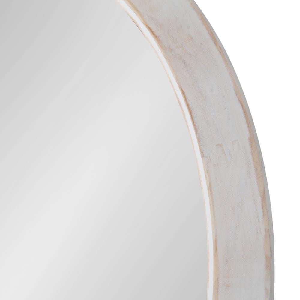 24" x 2" Uldrich Wood Framed Mirror White - Kate & Laurel All Things Decor