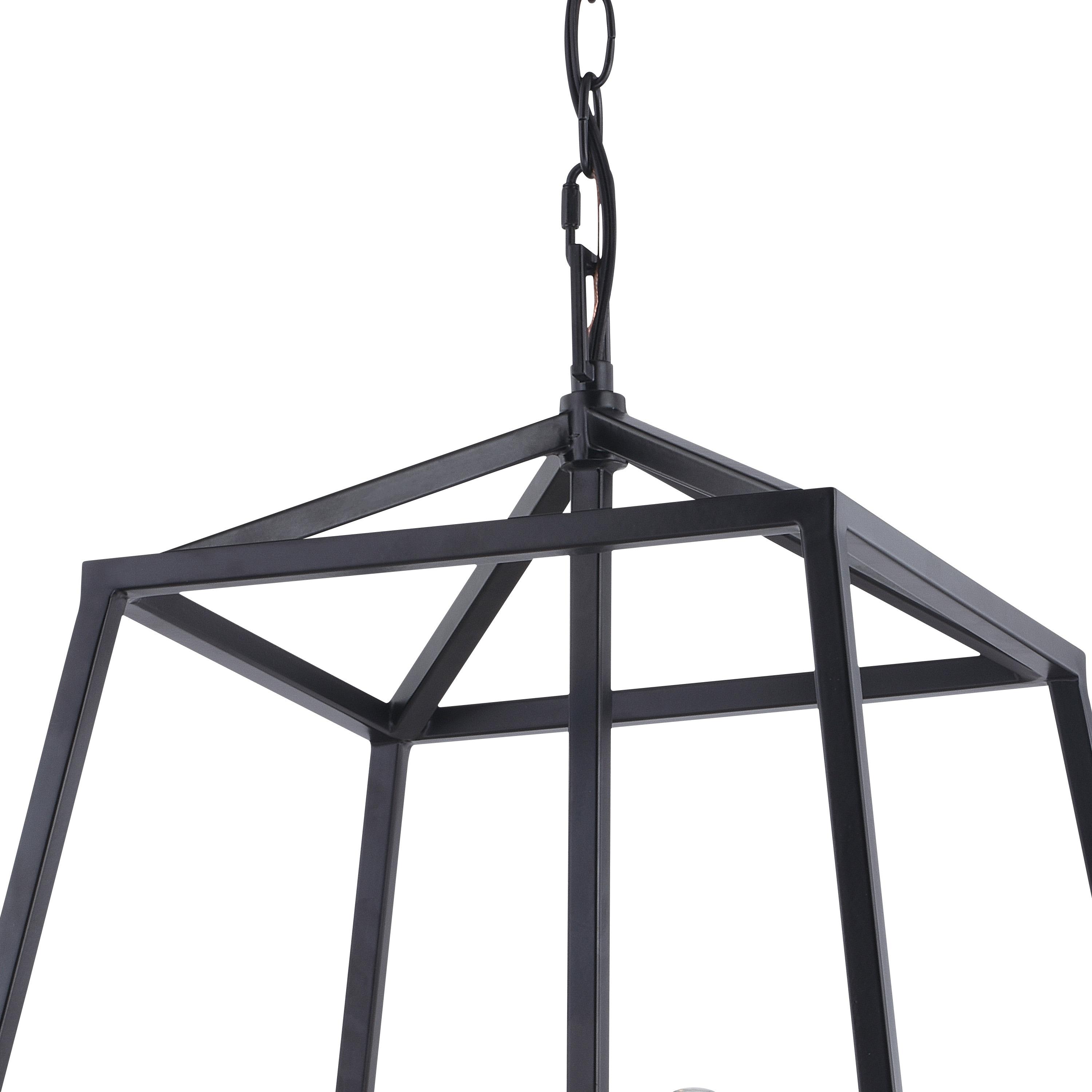 VAXCEL Hayes Black Farmhouse Mini Pendant Cage Lantern Ceiling Light, 16 inch