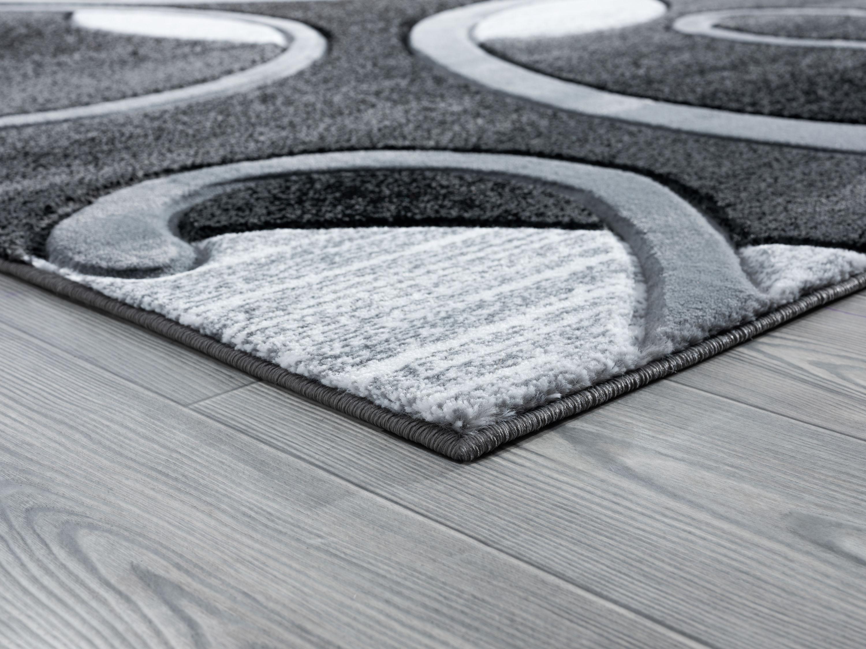 Bristol 5' x 8' Gray Rectangular Stain-Resistant Synthetic Rug