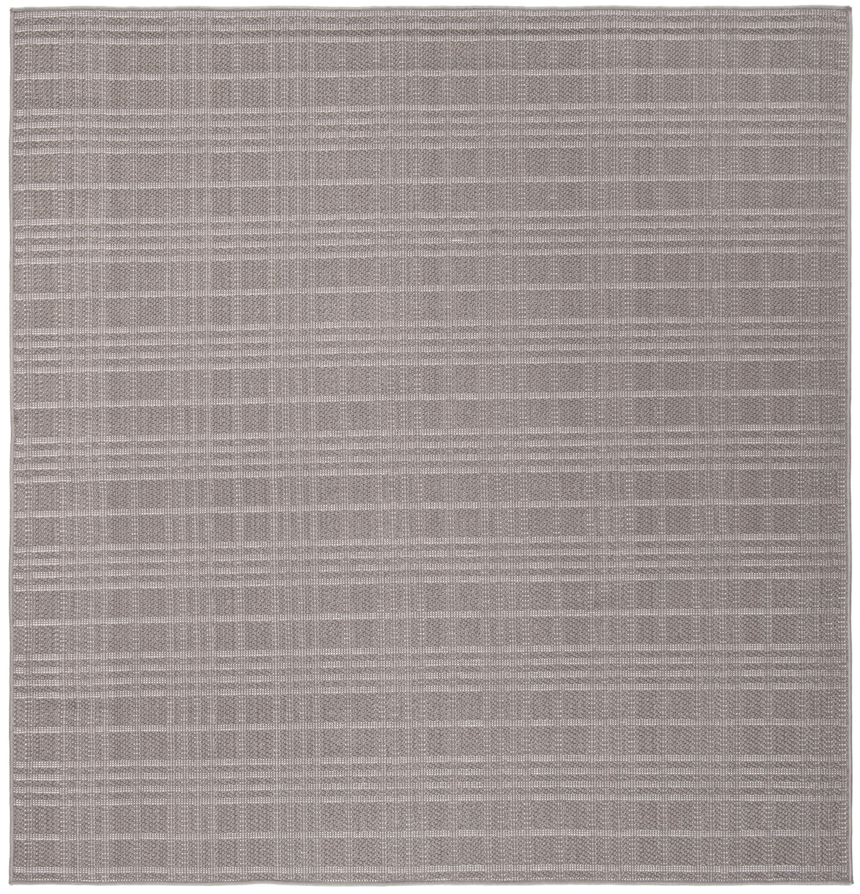 Modern Geometric Gray 5' Square Synthetic Area Rug